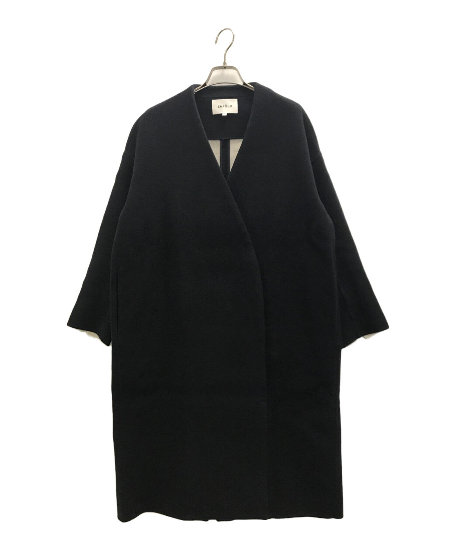 ENFÖLD ノーカラーコート 36サイズ 黒