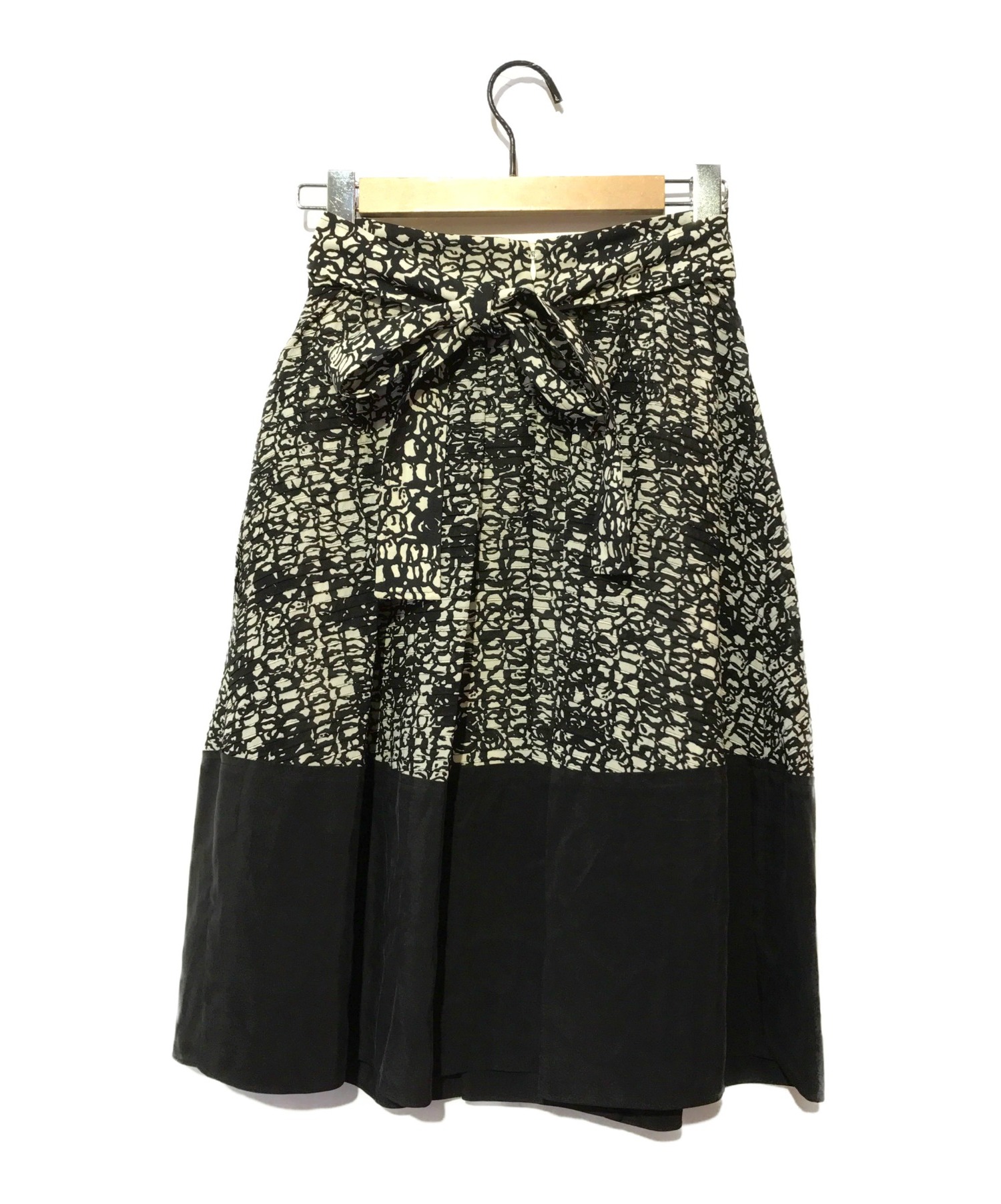 中古・古着通販】BALENCIAGA (バレンシアガ) 総柄シルクフレアスカート  