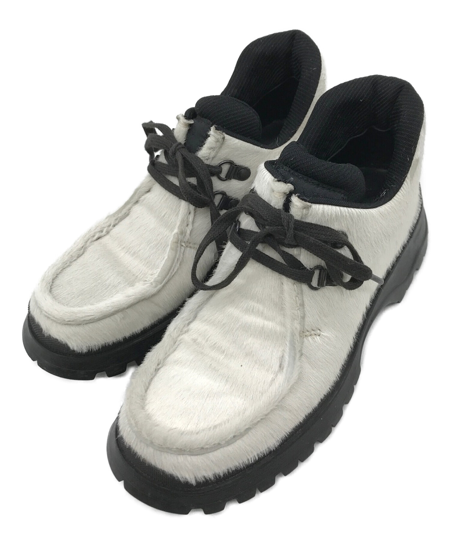 中古・古着通販】PRADA (プラダ) ハラコブーツ ホワイト サイズ:36 1/2 