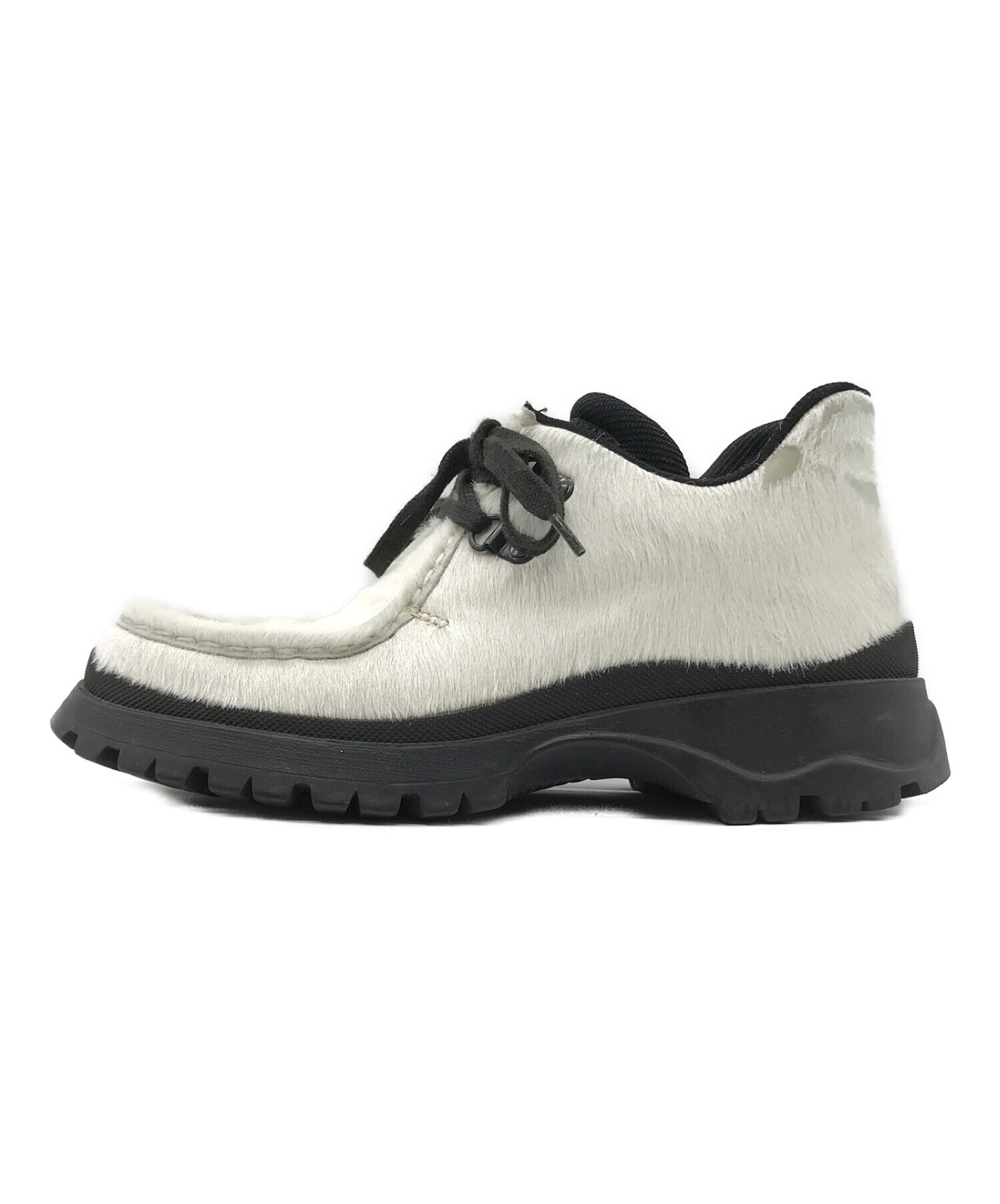 中古・古着通販】PRADA (プラダ) ハラコブーツ ホワイト サイズ:36 1/2 