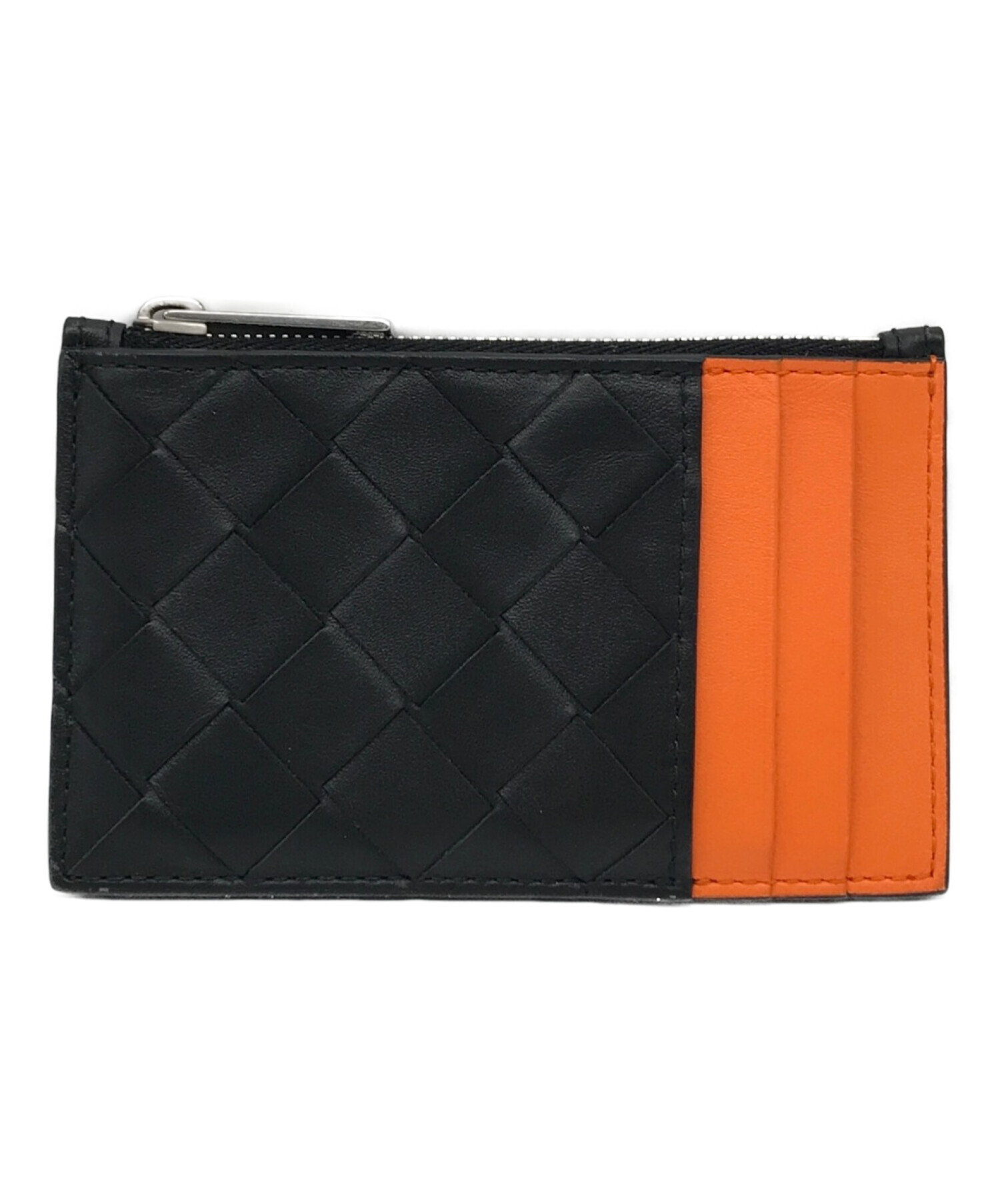 ボッテガヴェネタ　カードケース　ブラック／オレンジ ボッテガヴェネタカードケースブラック／オレンジ