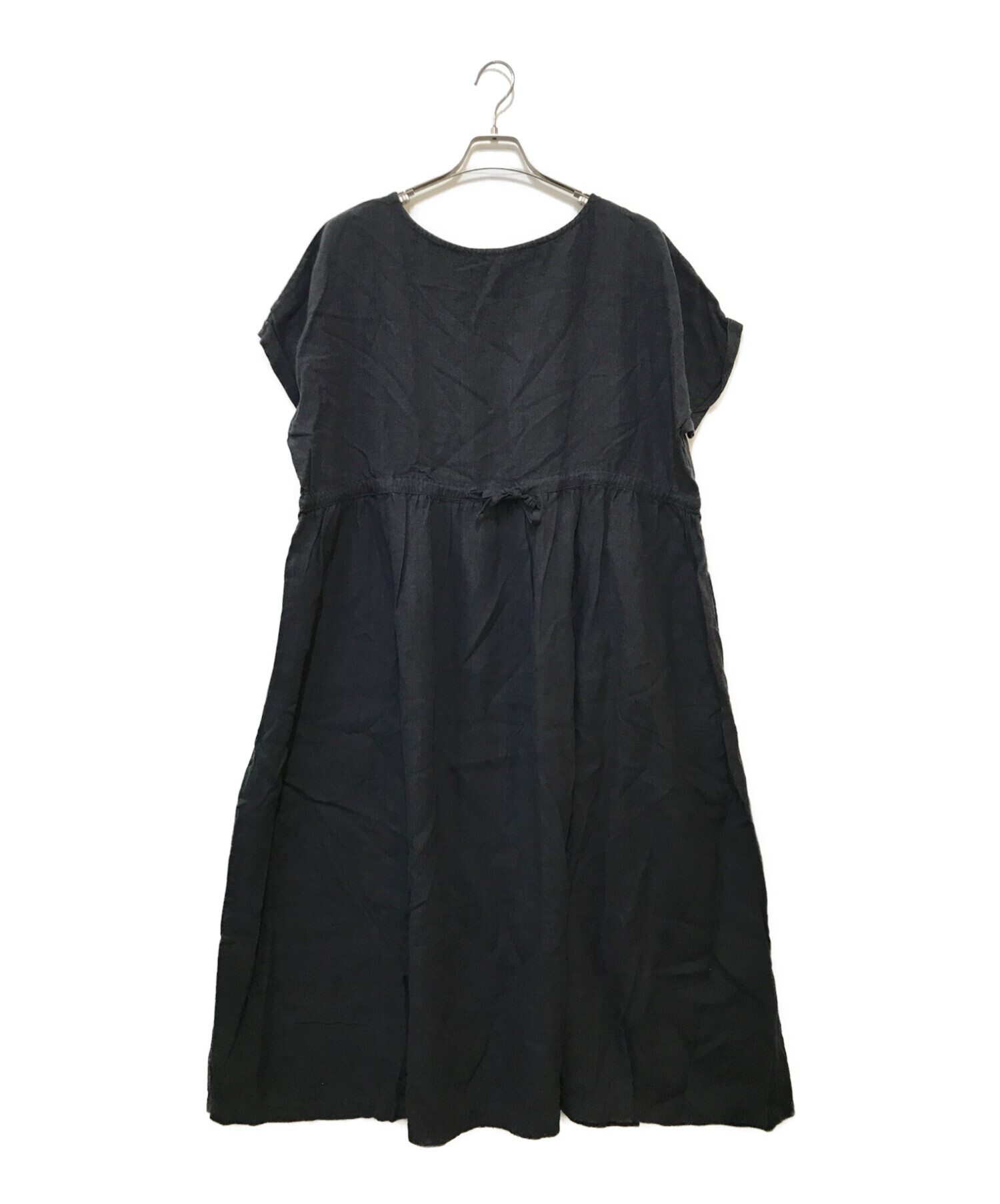 中古・古着通販】nest Robe (ネストローブ) リネンワンピース ブラック 