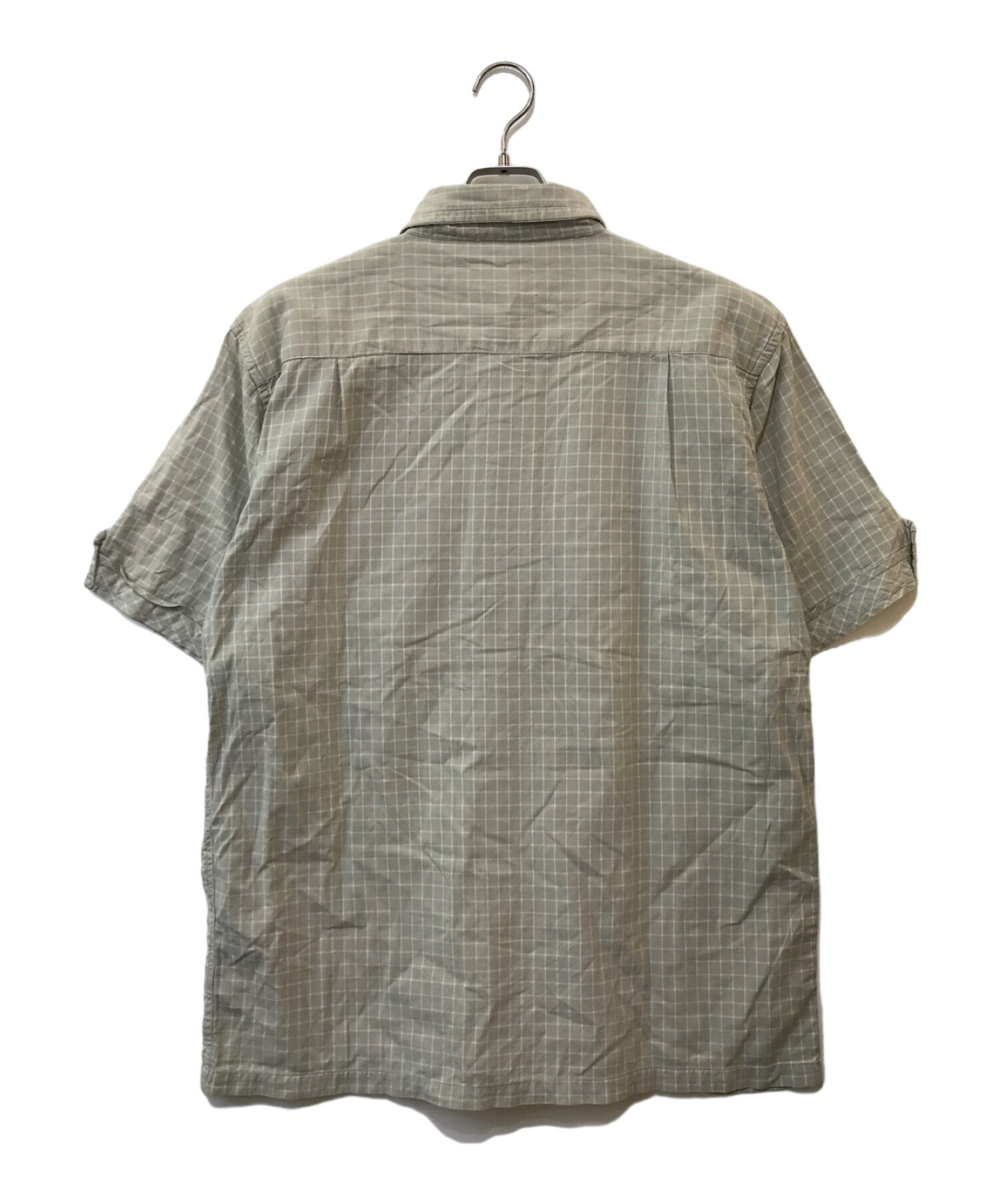 中古・古着通販】stussy (ステューシー) 半袖チェックシャツ グレー 