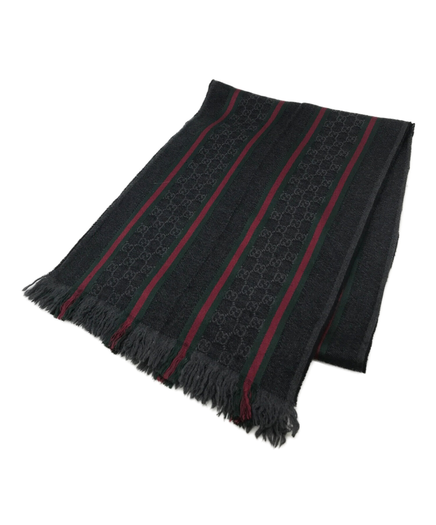 中古・古着通販】GUCCI (グッチ) GGロゴマフラー グレー｜ブランド 