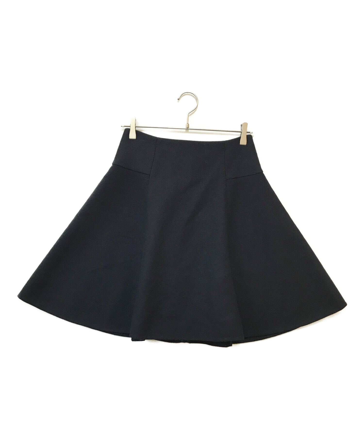 中古・古着通販】PRADA (プラダ) ウールフレアスカート ネイビー  
