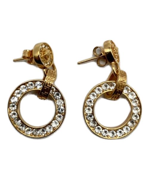 希少 Versace イヤリング メデューサ ラインストーン スウィング