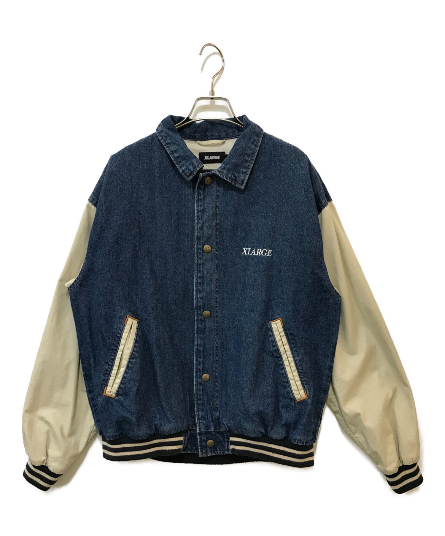 中古・古着通販】X-LARGE (エクストララージ) DENIM VARSITY JACKET 
