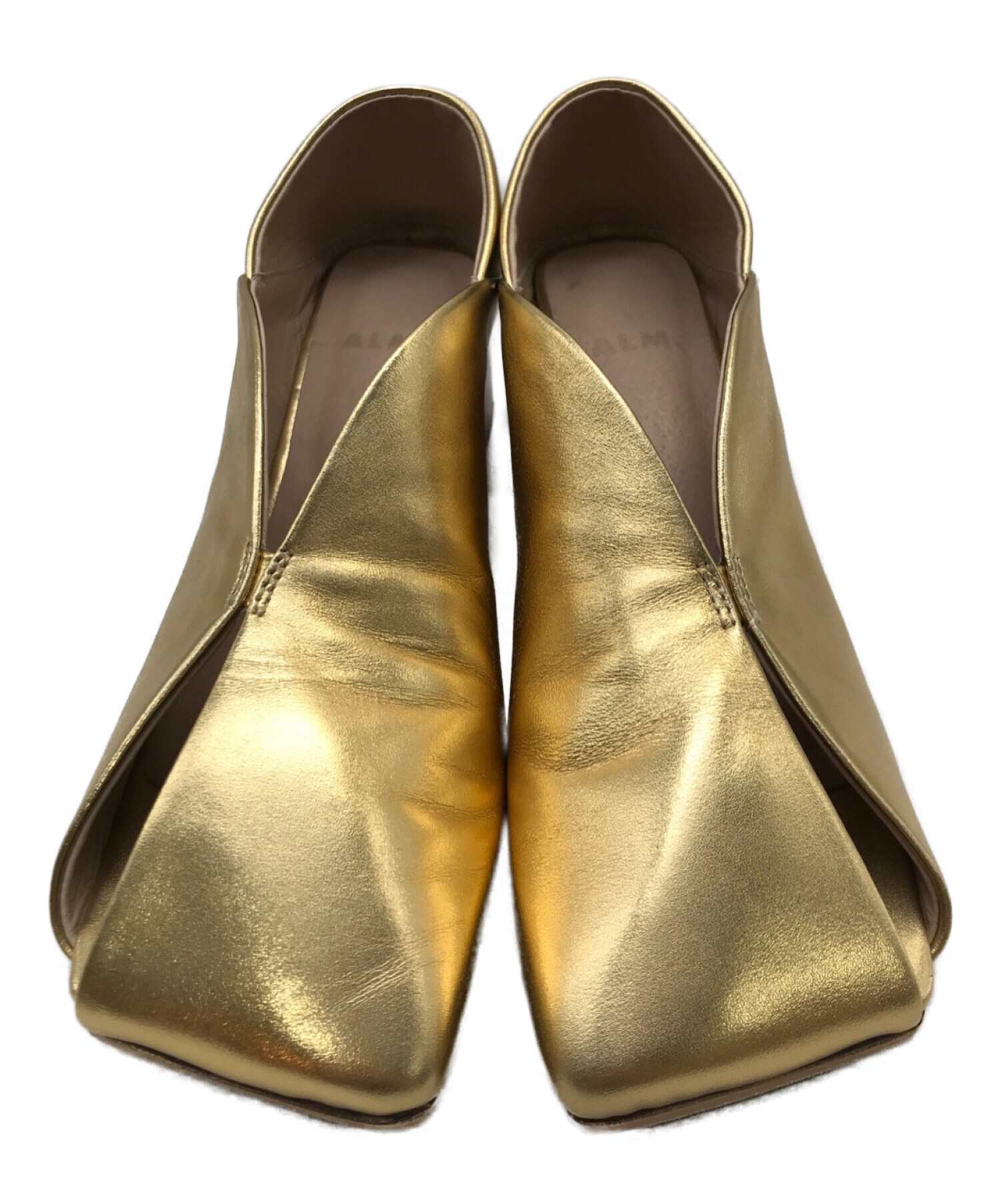 中古・古着通販】ALM. (アルム) ERIN LEATHER PUMPS ゴールド 