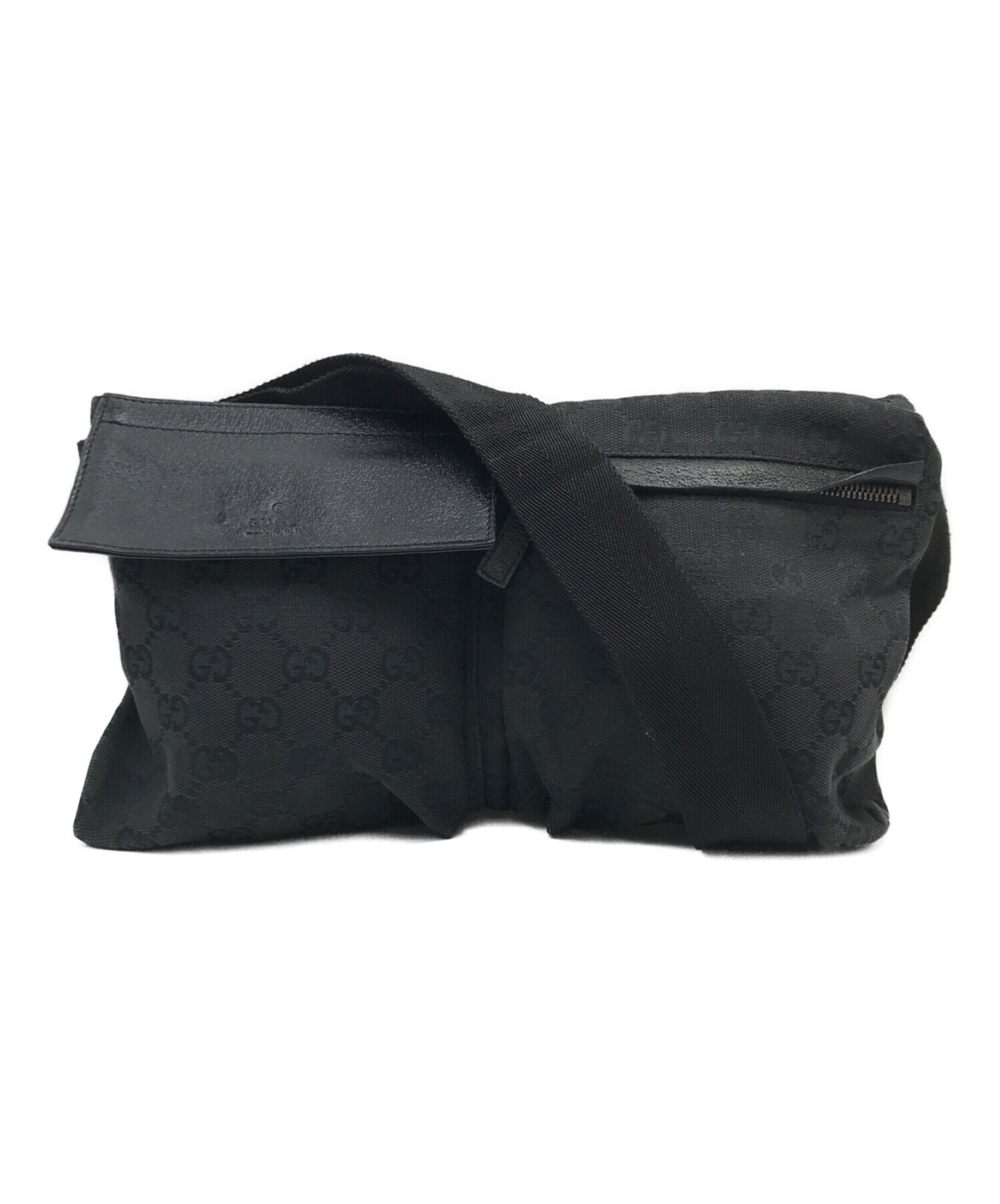 中古・古着通販】GUCCI (グッチ) GGウエストショルダーバッグ ブラック 