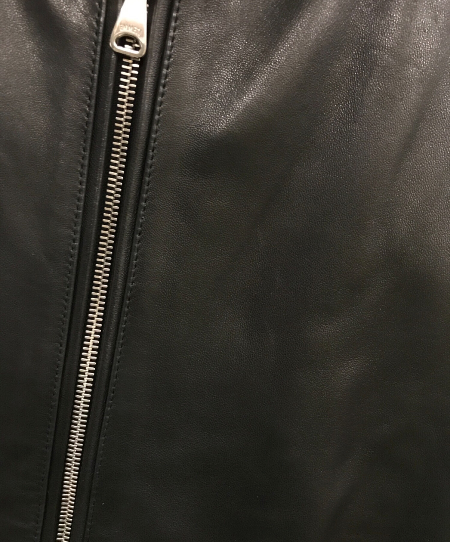 EMMETI (エンメティ) ANDREAラムスキンシングルライダースジャケット ブラック サイズ:46