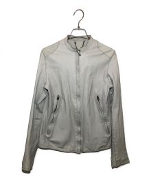 中古・古着通販】sisii (シシ) シングルレザージャケット ライトグレー 