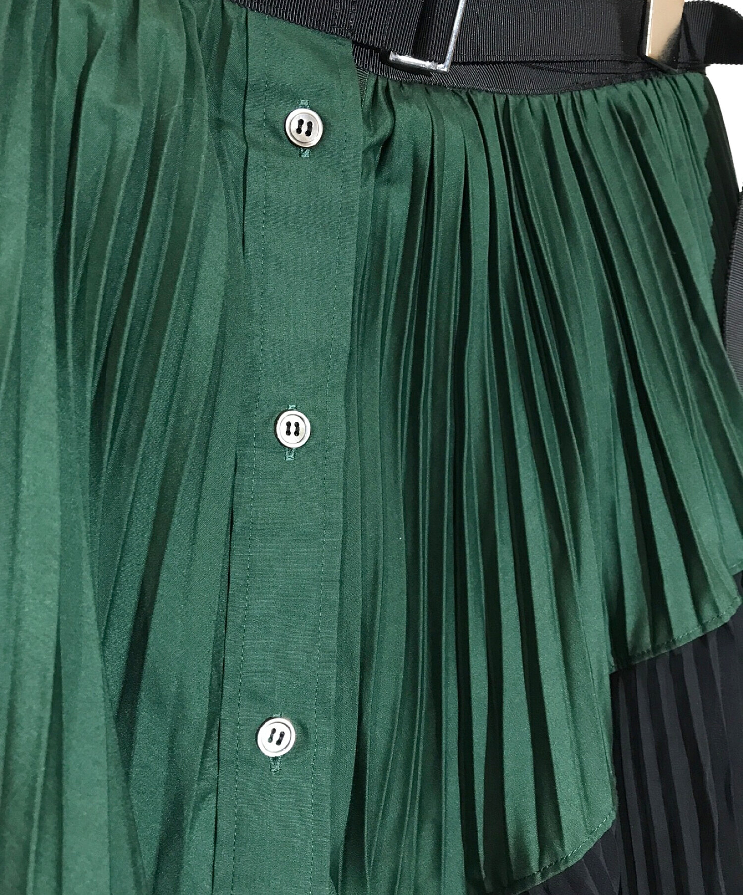 中古・古着通販】sacai (サカイ) プリーツラップスカート グリーン 