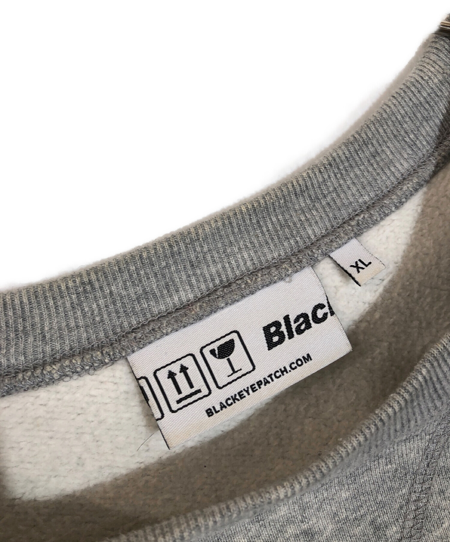 BlackEyePatch (ブラックアイパッチ) ラインストーンロゴスウェット グレー サイズ:XL