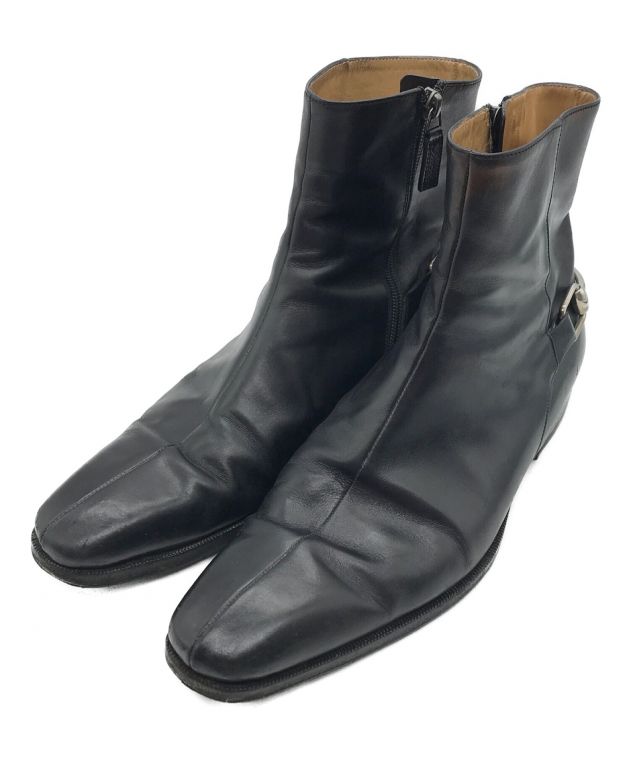 中古・古着通販】GUCCI (グッチ) ヒールビットサイドジップブーツ 