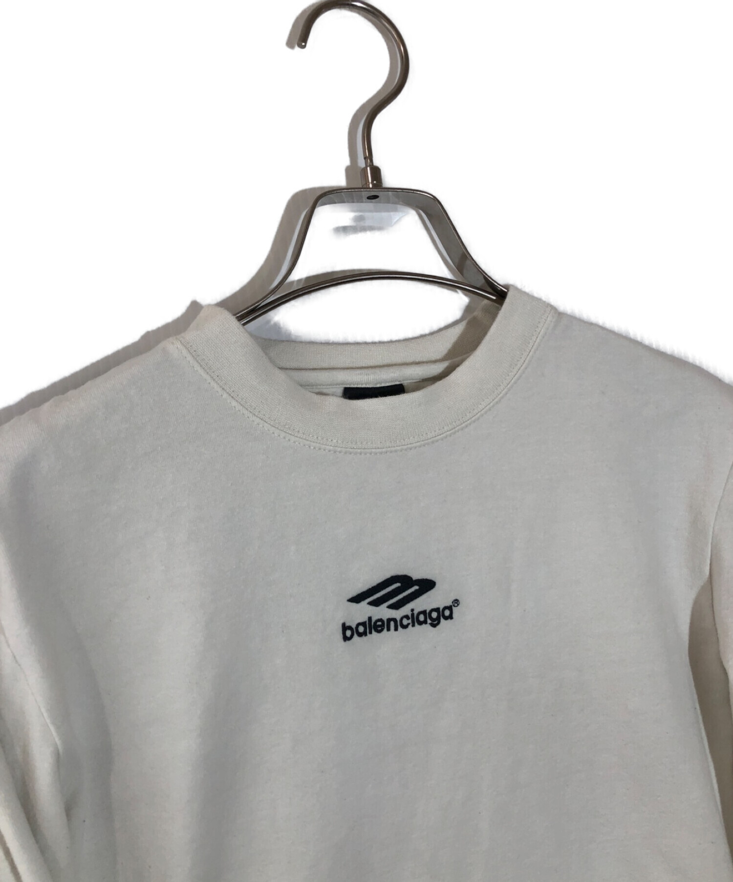 BALENCIAGA バレンシアガ 22SS バックロゴ刺繍 レイヤード長袖シャツ Tシャツ カットソー 681042 TLVF3 グレー/ピンク XS #2302