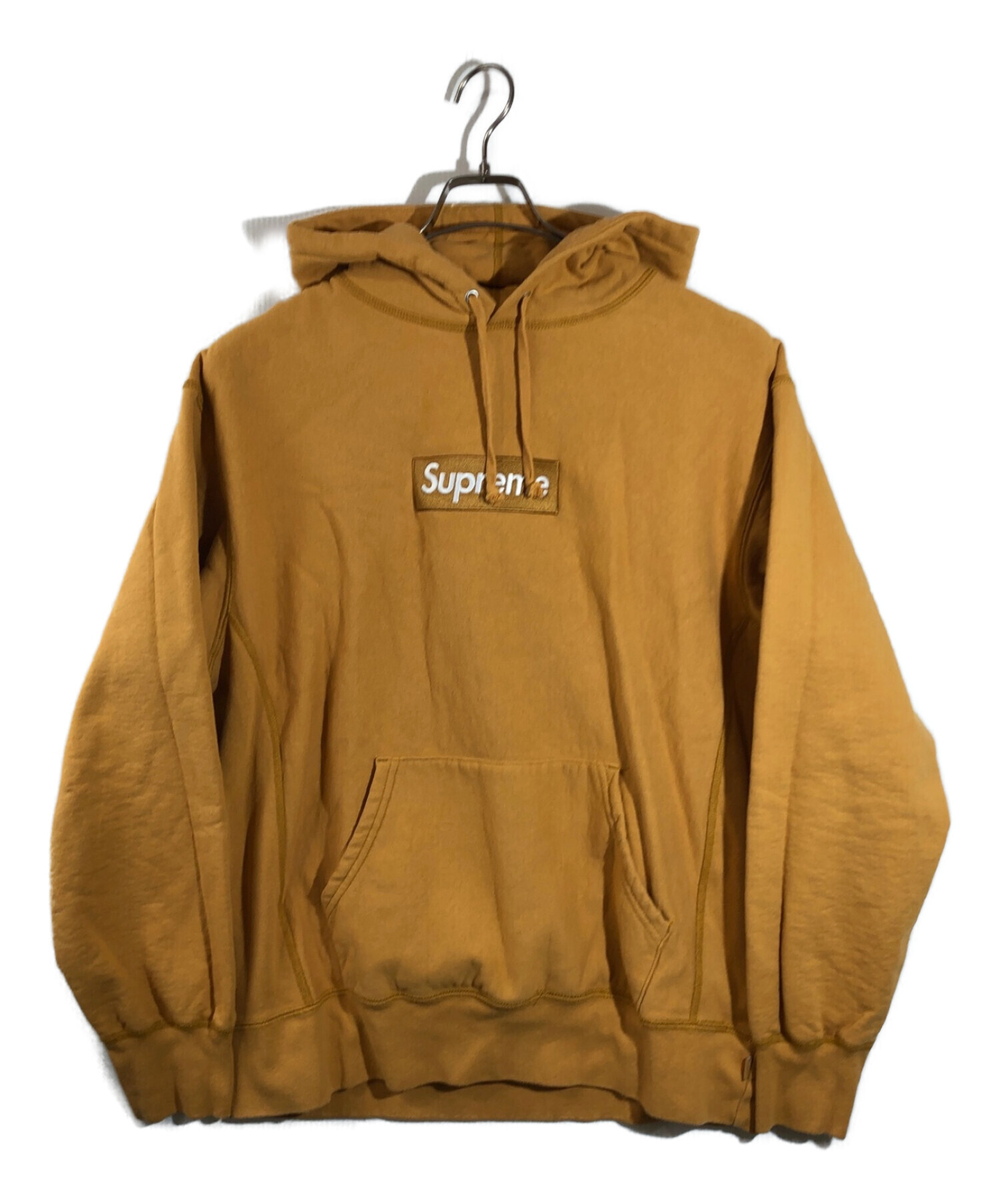 Supreme (シュプリーム) Hooded Sweatshirt　ボックスロゴフーデッドスウェットシャツ ライトマスタード サイズ:M
