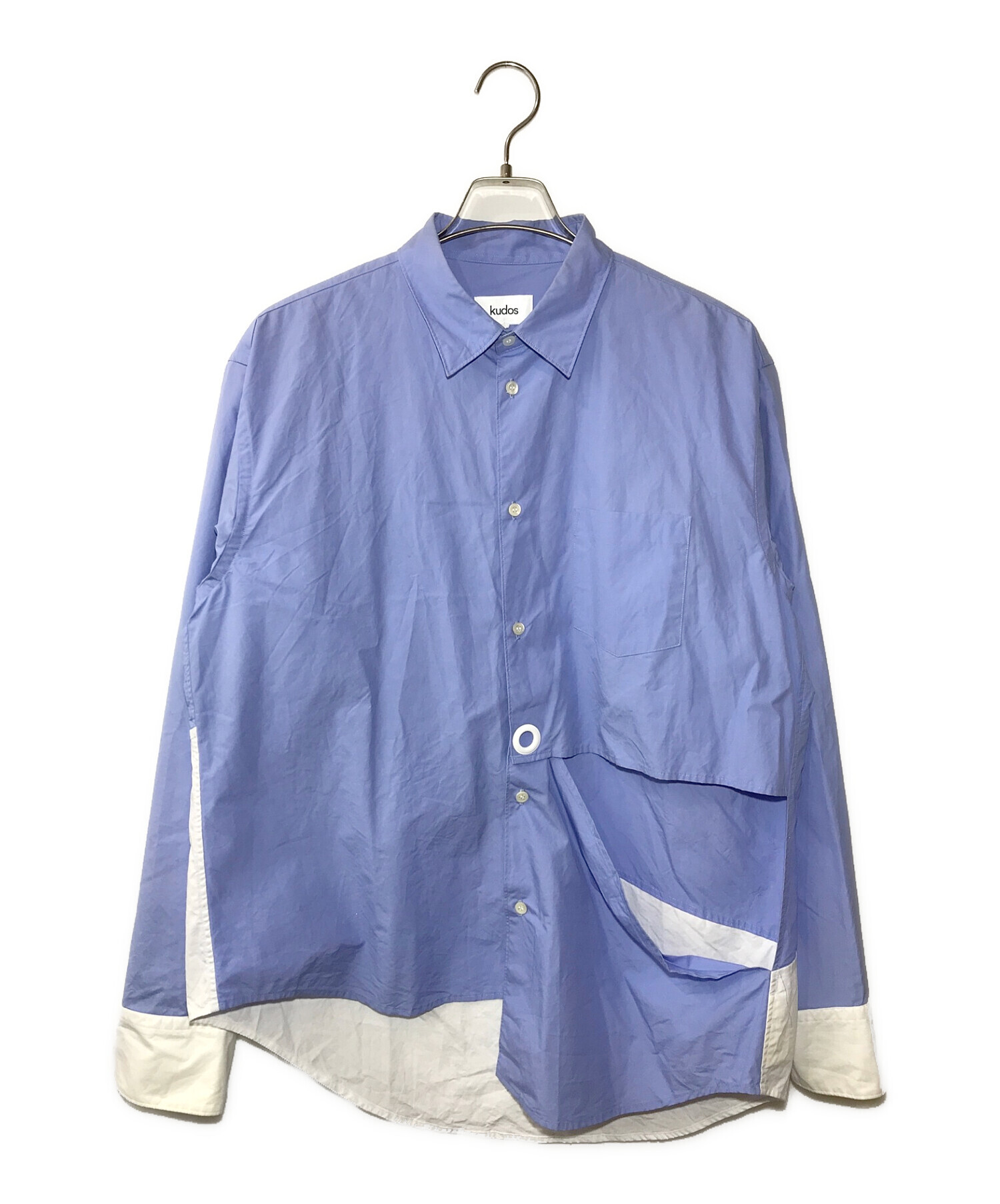 kudos (クードス) トライアングル ウィンドウ シャツ ブルー サイズ:2