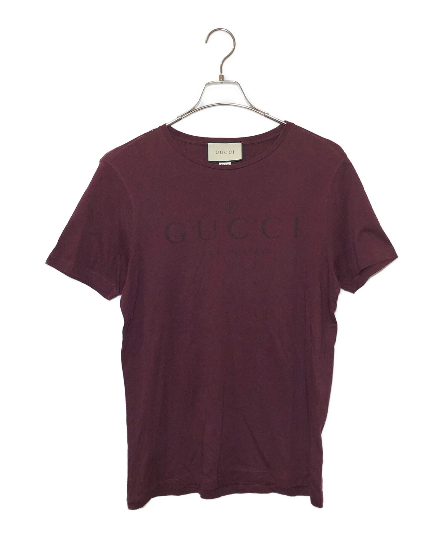 GUCCI (グッチ) 半袖Tシャツ ボルドー サイズ:M