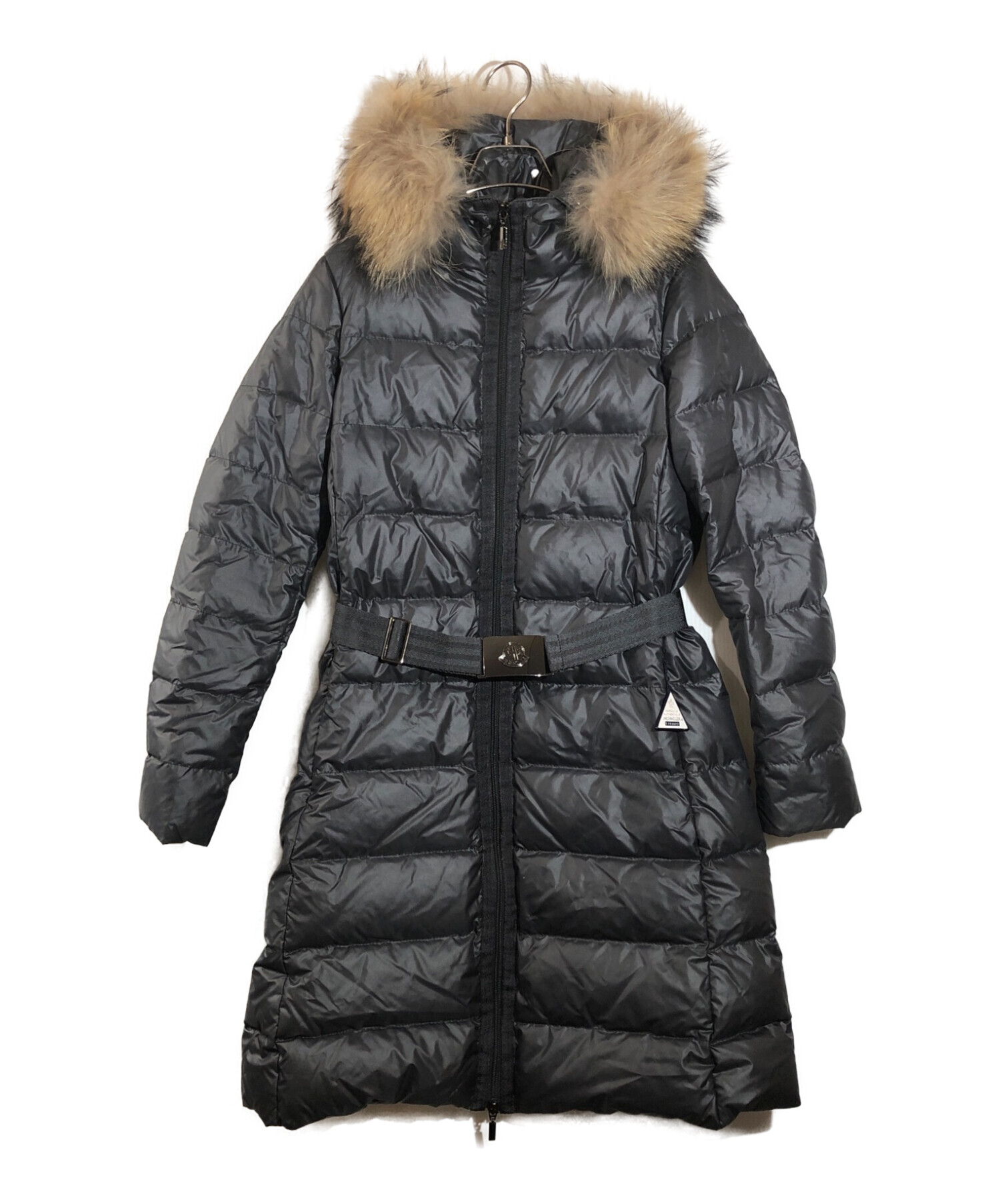 MONCLER】グレー ダウンジャケット ファー付きサイズ1
