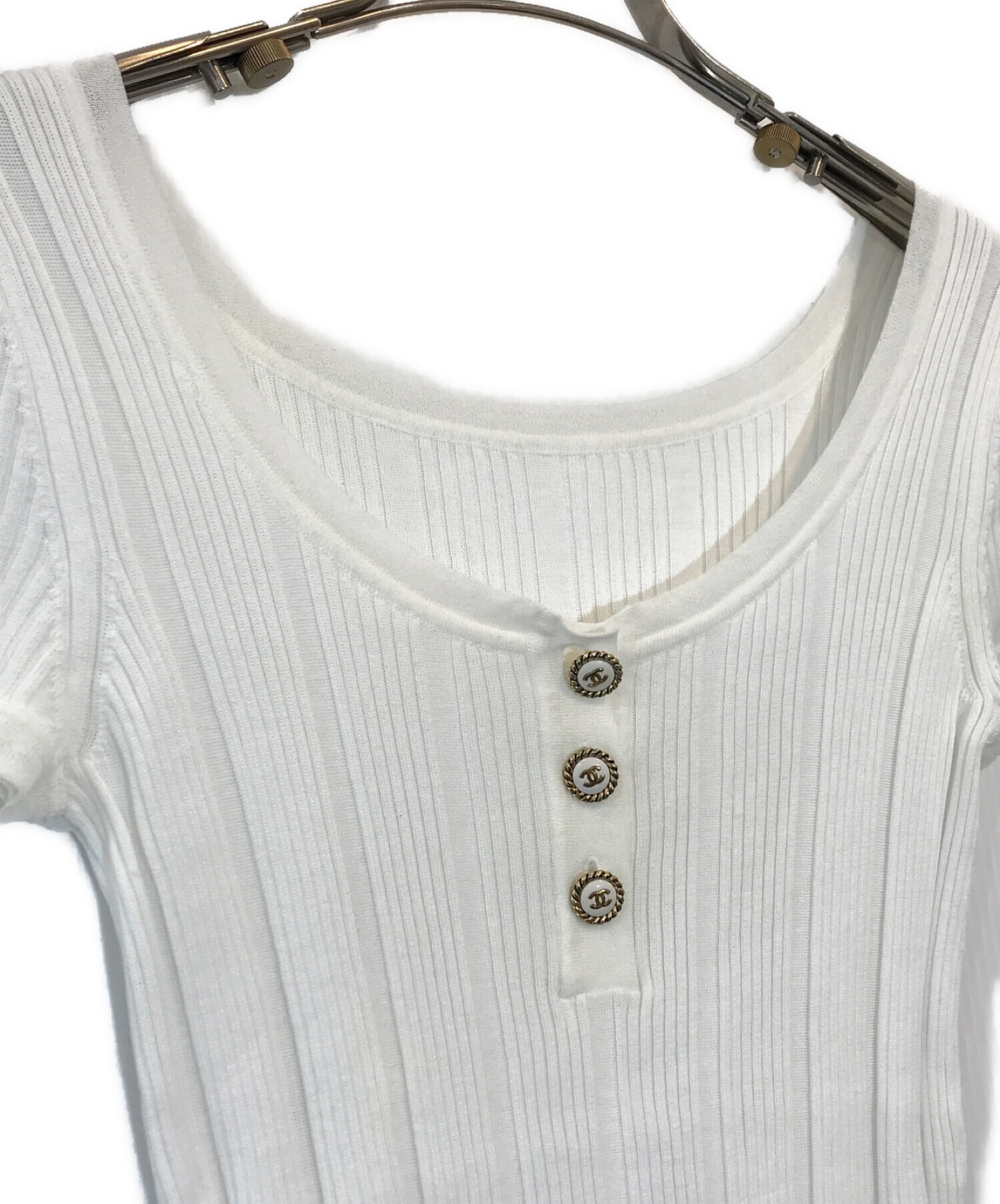 最終値下げ Chanel シャネル ココボタン P59 半袖ニット