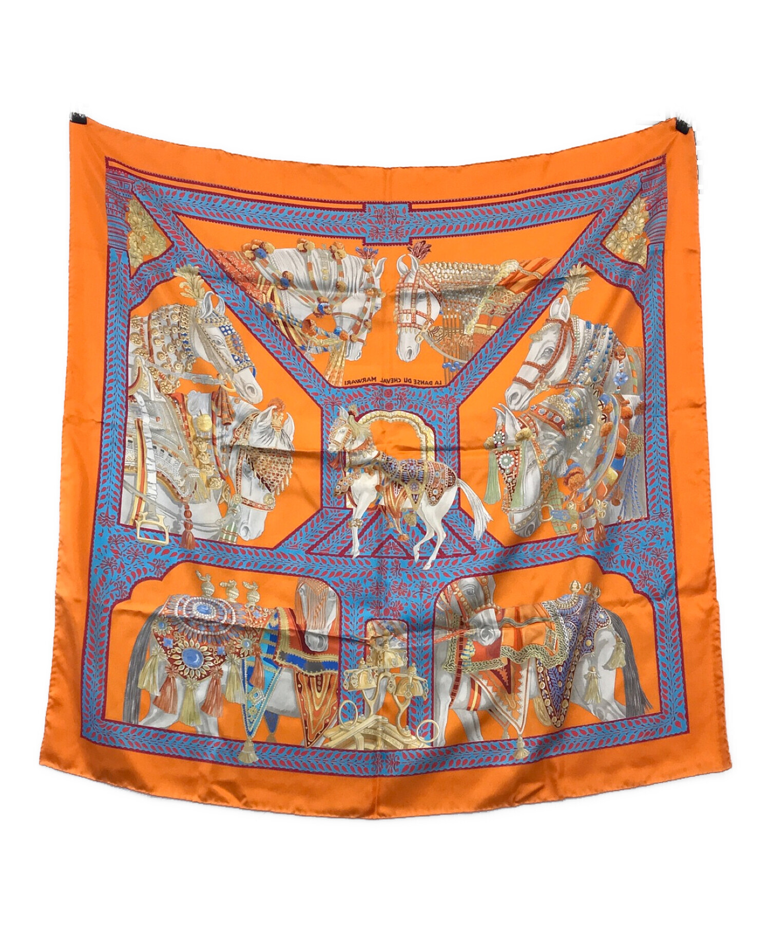 【送料込】HERMES エルメス カレ 90 神々の音楽 オレンジ ♥️ 超美品 送料込】HERMES エルメス カレ 90 神々の音楽 オレンジ ♥️ 超美品