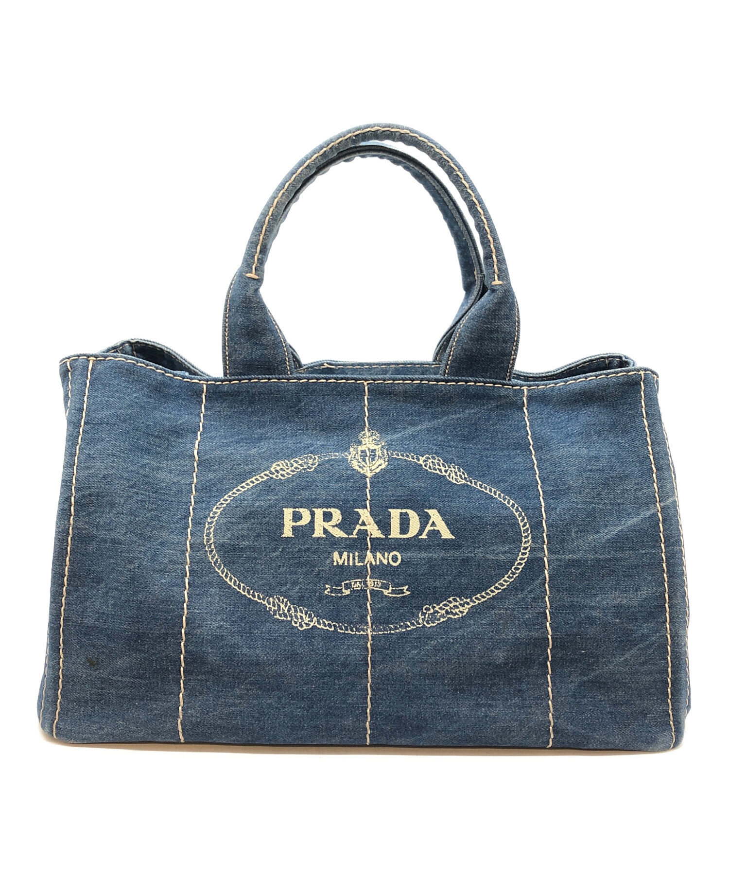 中古・古着通販】PRADA (プラダ) カナパデニムトートバッグ インディゴ 