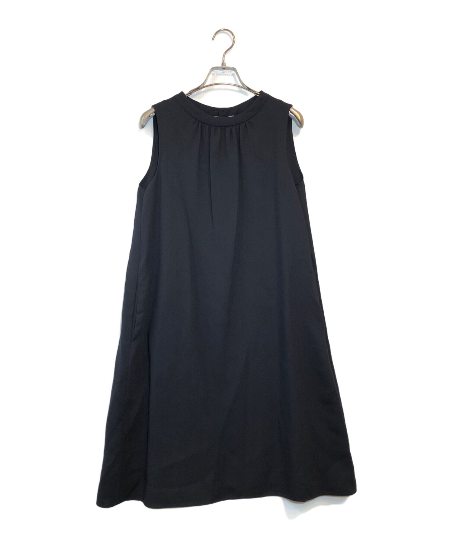 中古・古着通販】FOXEY (フォクシー) ノースリーブワンピース ネイビー  