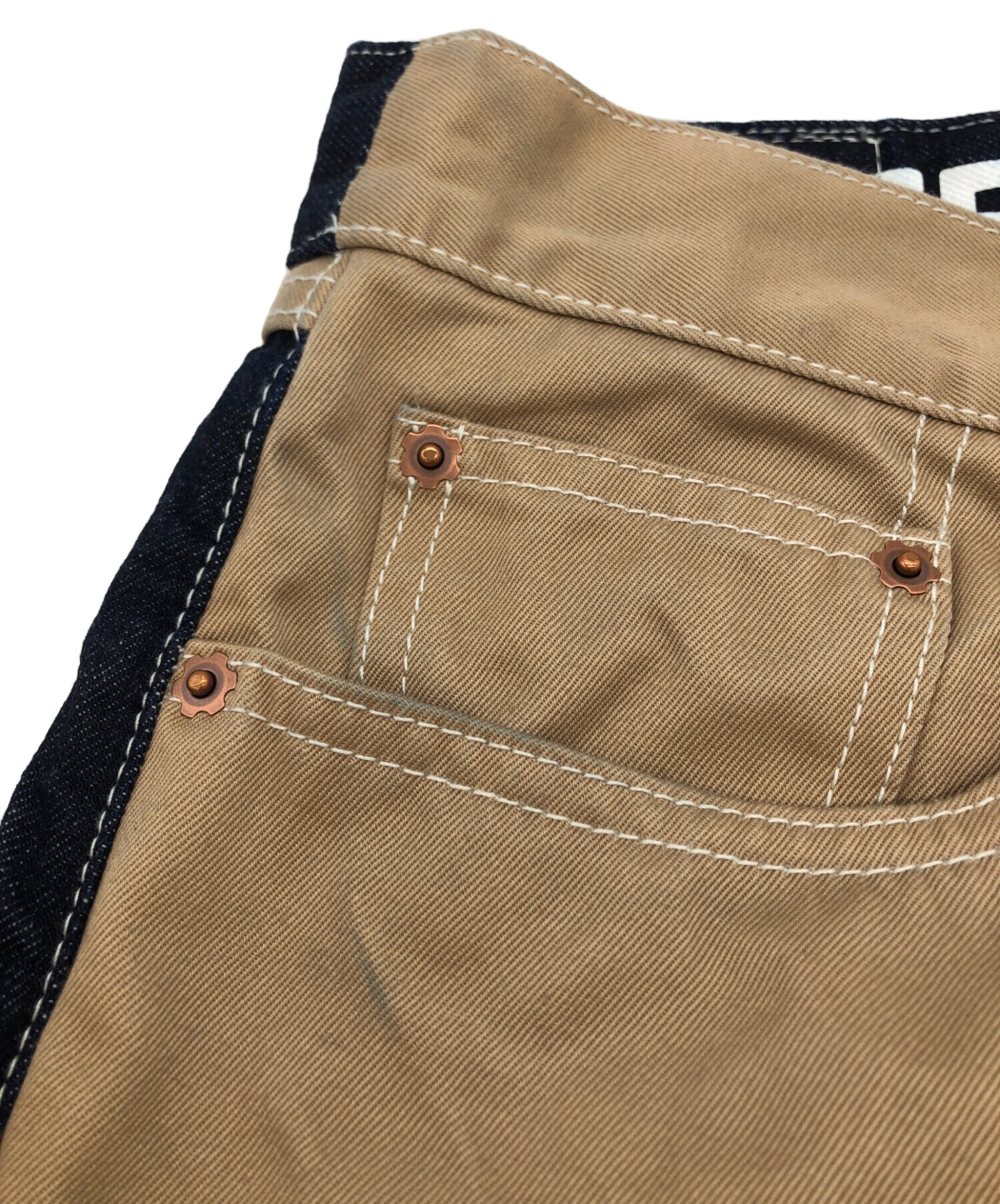 即決 [W36]ほぼ新品 濃紺 インディゴ TROPHY CLOTHING ダブルニー 
