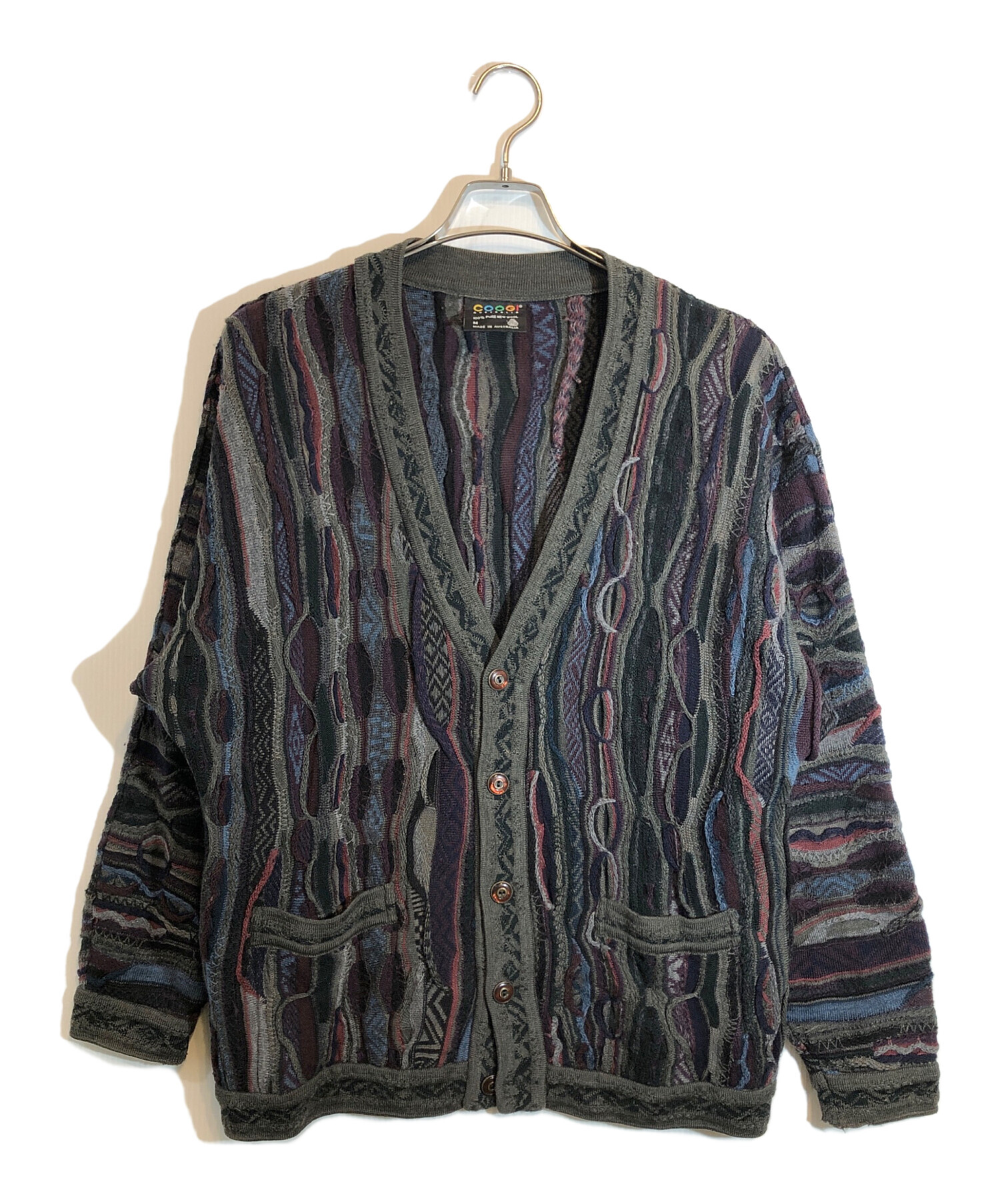 中古・古着通販】Coogi (クージー) 3DVネックカーディガン グレー 