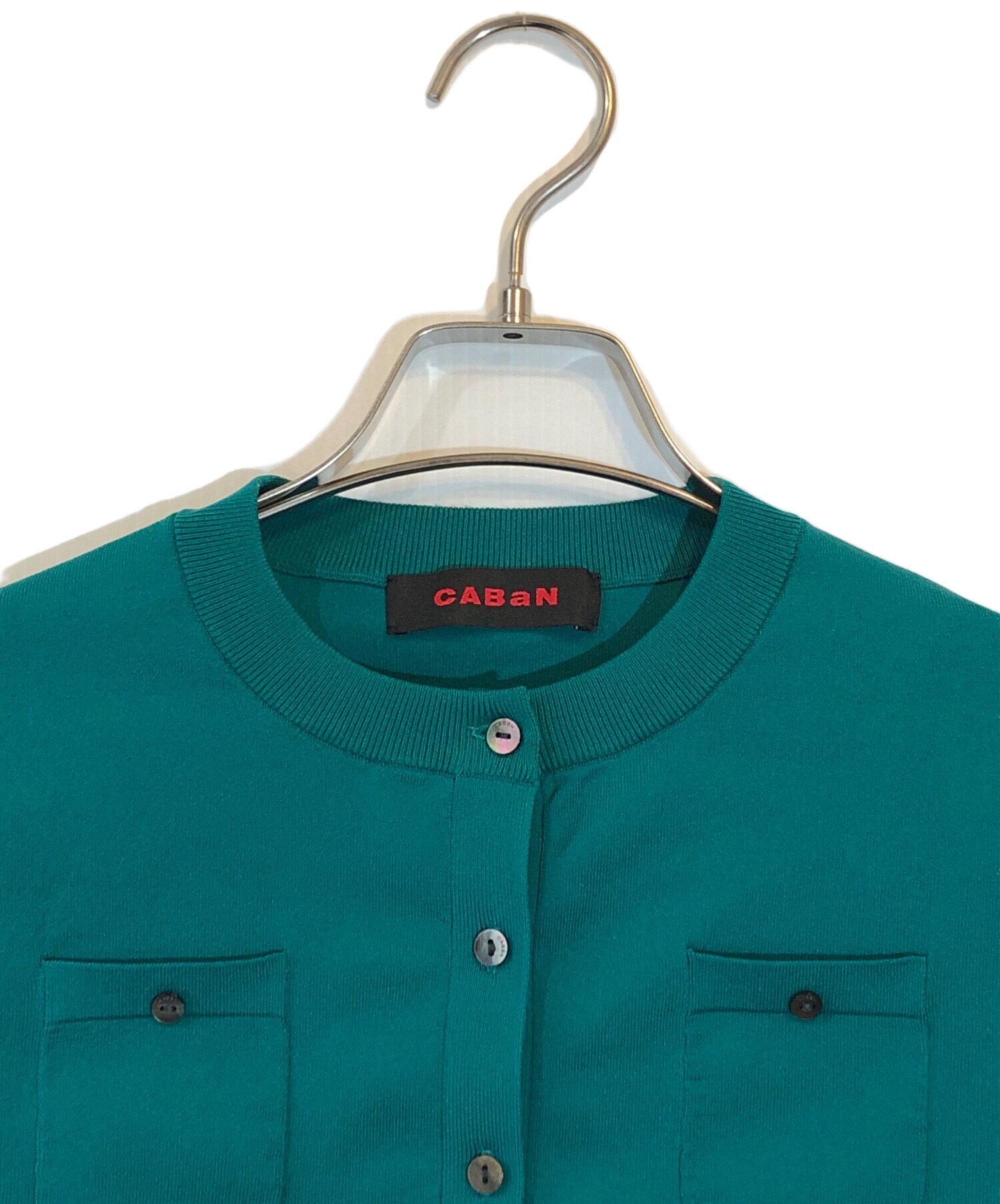Caban 水色 カーディガン Sサイズ CABaN」 半袖ニット S ライトブルー レディース Caban 水色