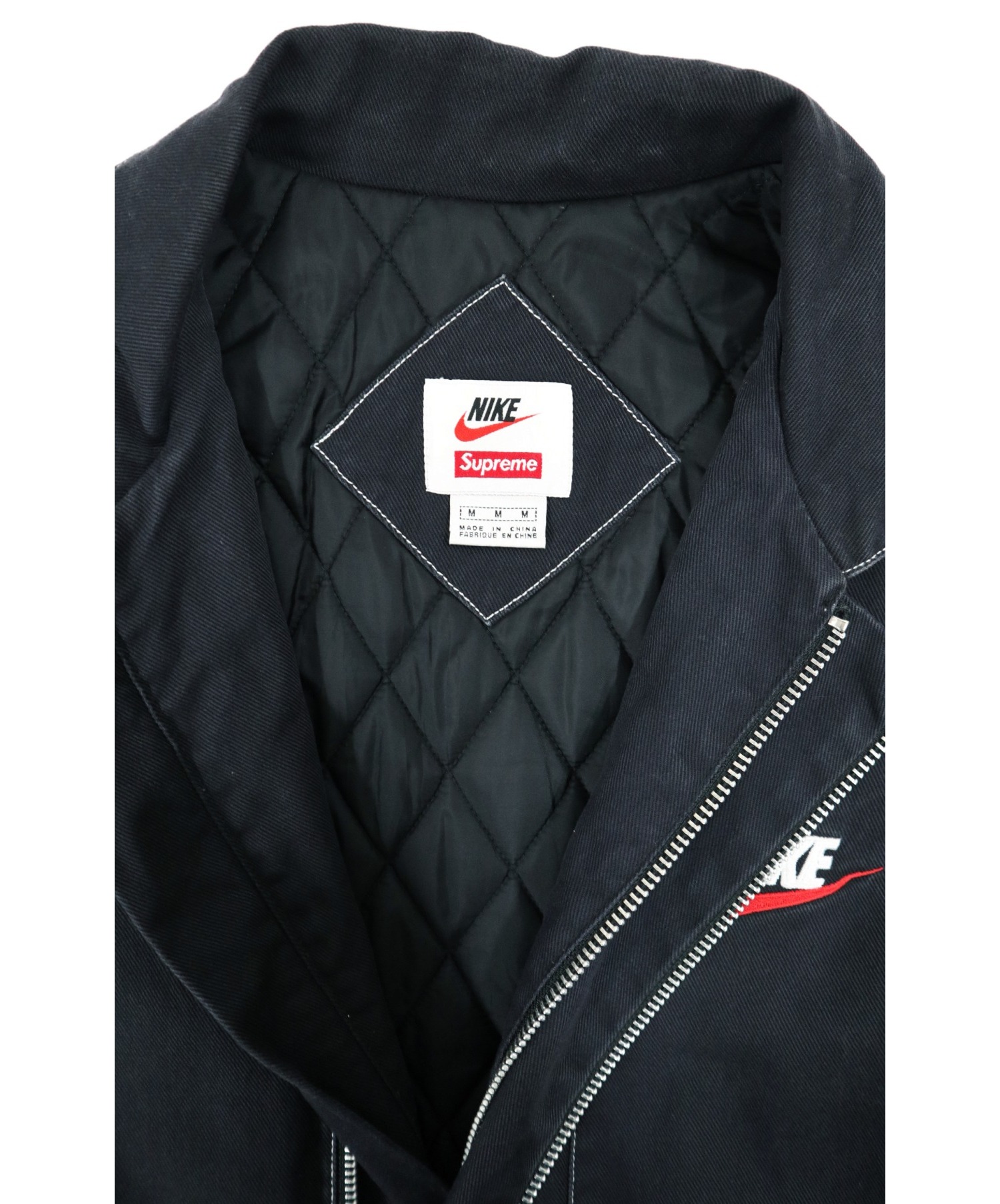 SUPREME×NIKE (シュプリーム × ナイキ) コラボダブルジップキルテッドワークジャケット ブラック サイズ:Ｍ 18AW　Double  Zip Quilted Work Jacket