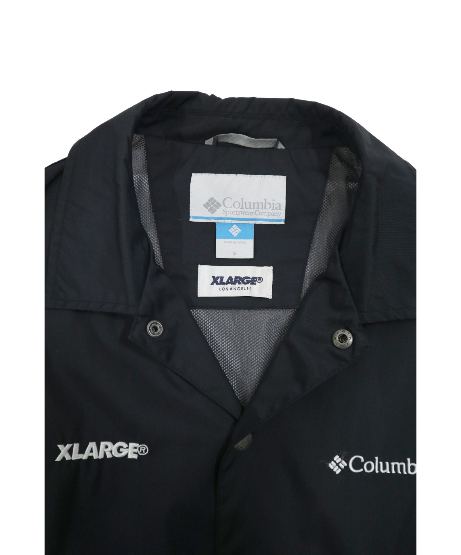 Columbia×X-LARGE (コロンビア×エクストララージ) コラボコーチジャケット ブラック サイズ:S PM3373