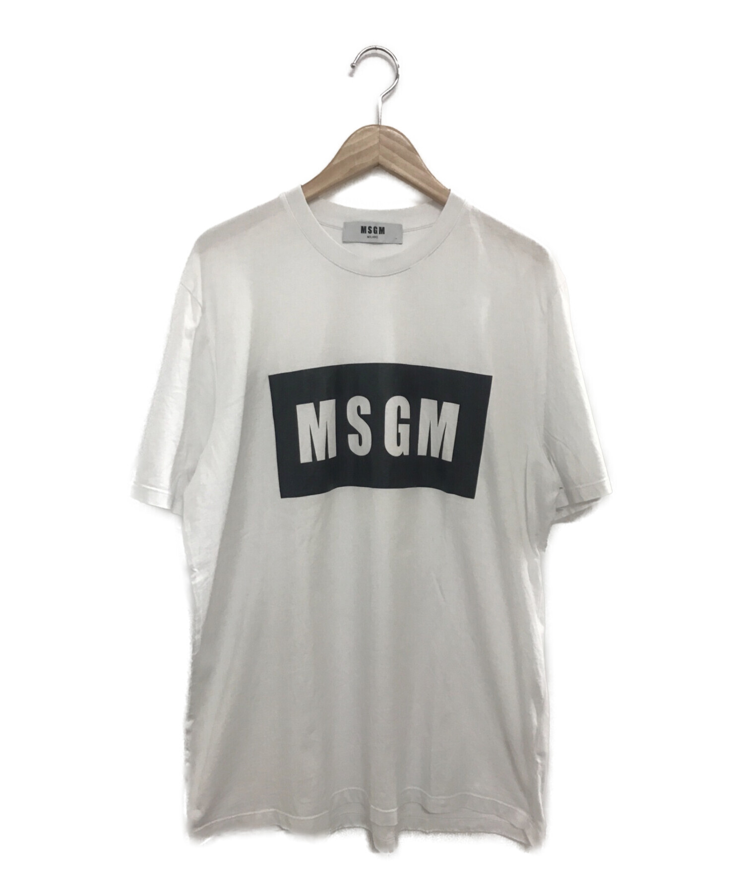 MSGM (エムエスジーエム) ロゴプリントTシャツ ホワイト サイズ:L