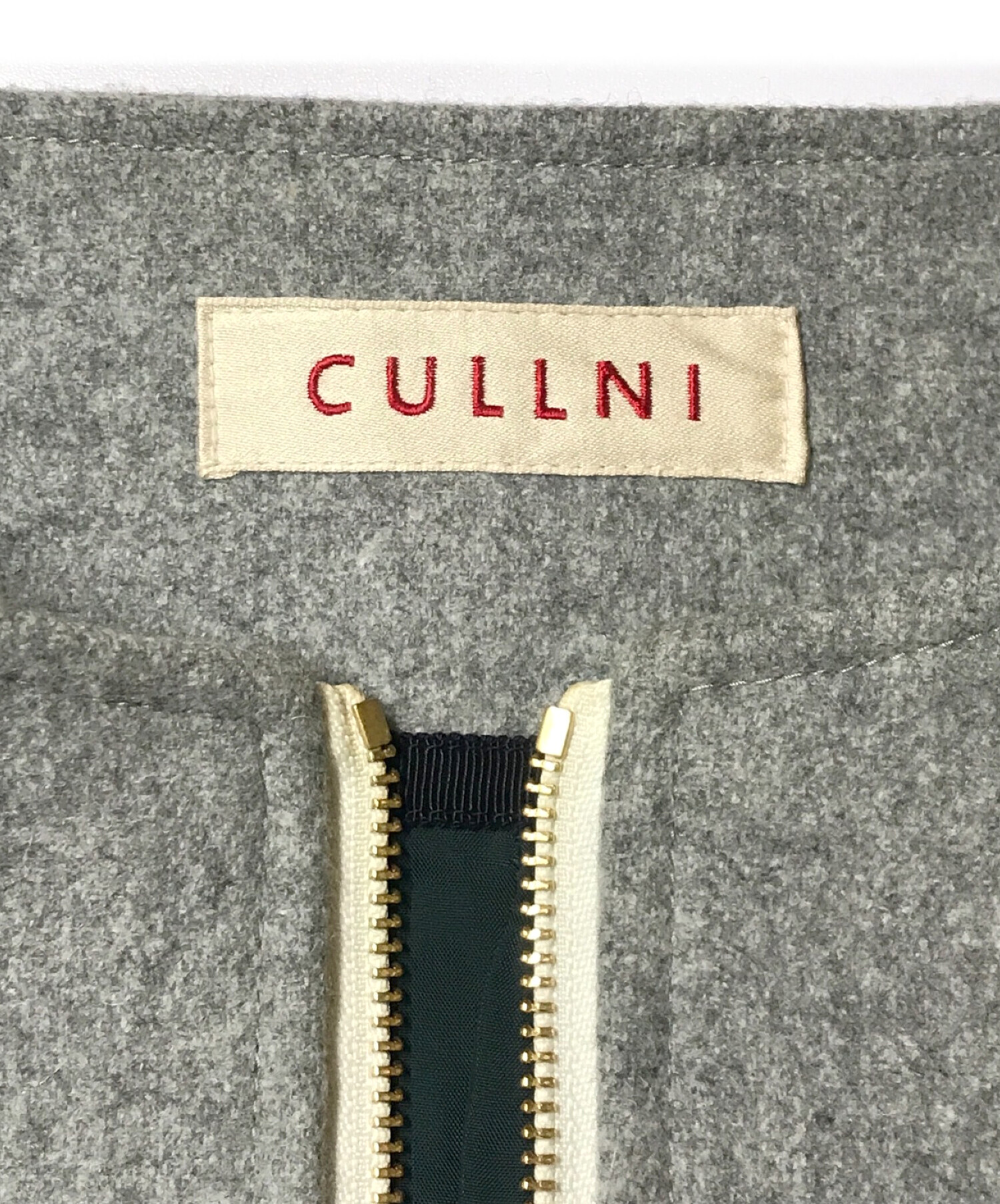 CULLNI (クルニ) ウールノーカラージャケット グレー サイズ:2