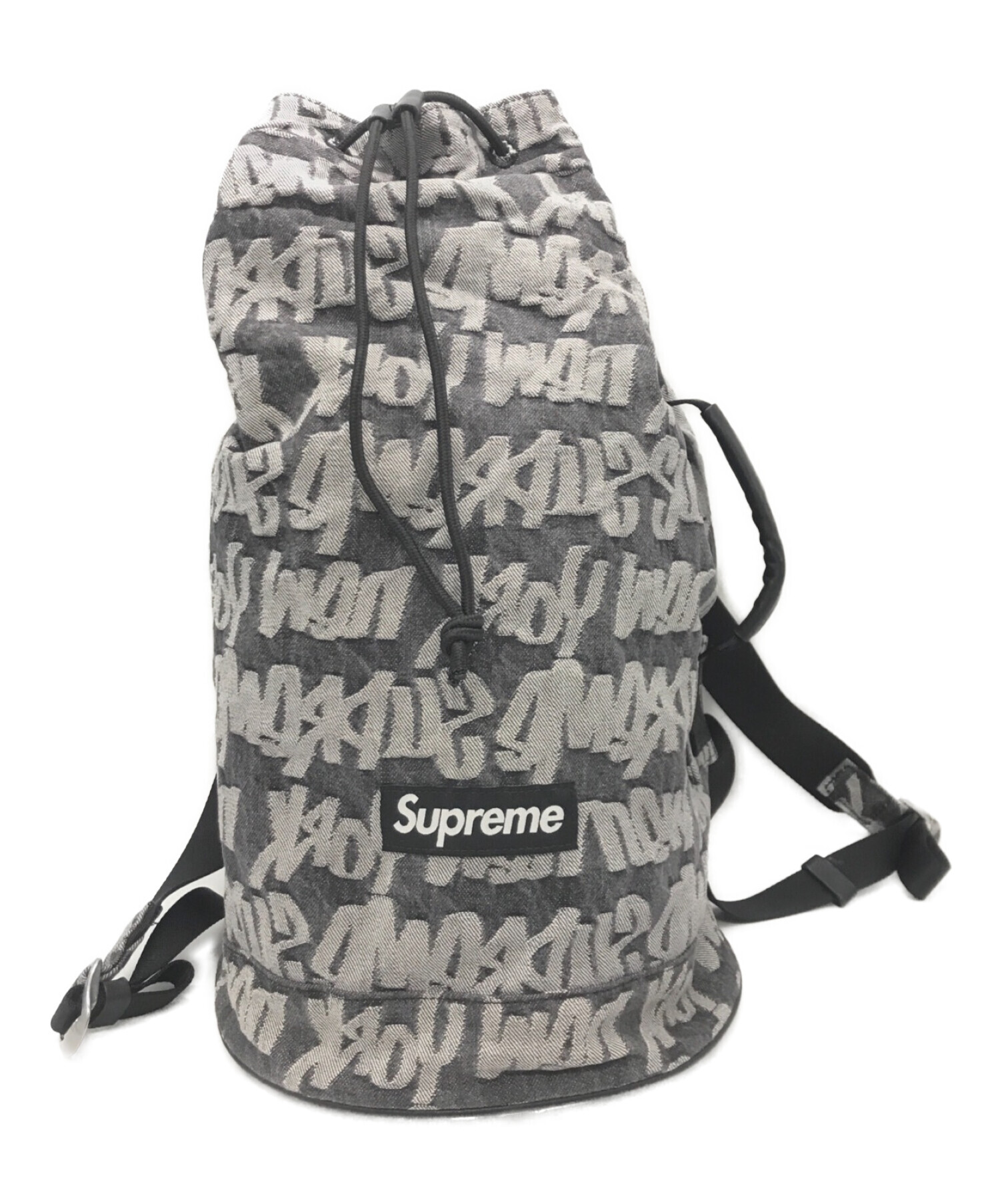 SUPREME (シュプリーム) Fat Tip Jacquard Denim Backpack グレー サイズ:-