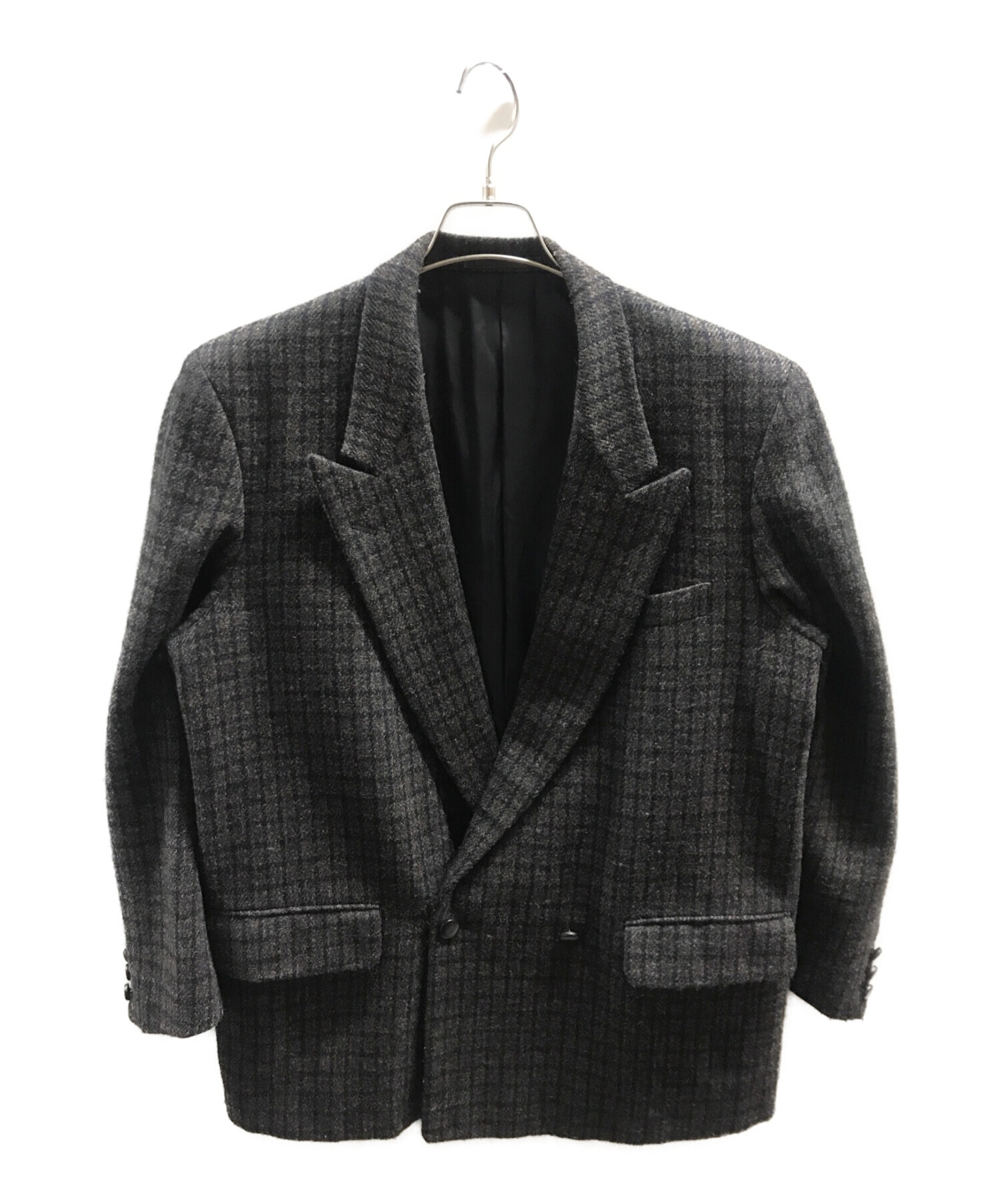 COMME des GARCONS HOMME (コムデギャルソン オム) Check Double Tweed Jacket ネイビー サイズ:S