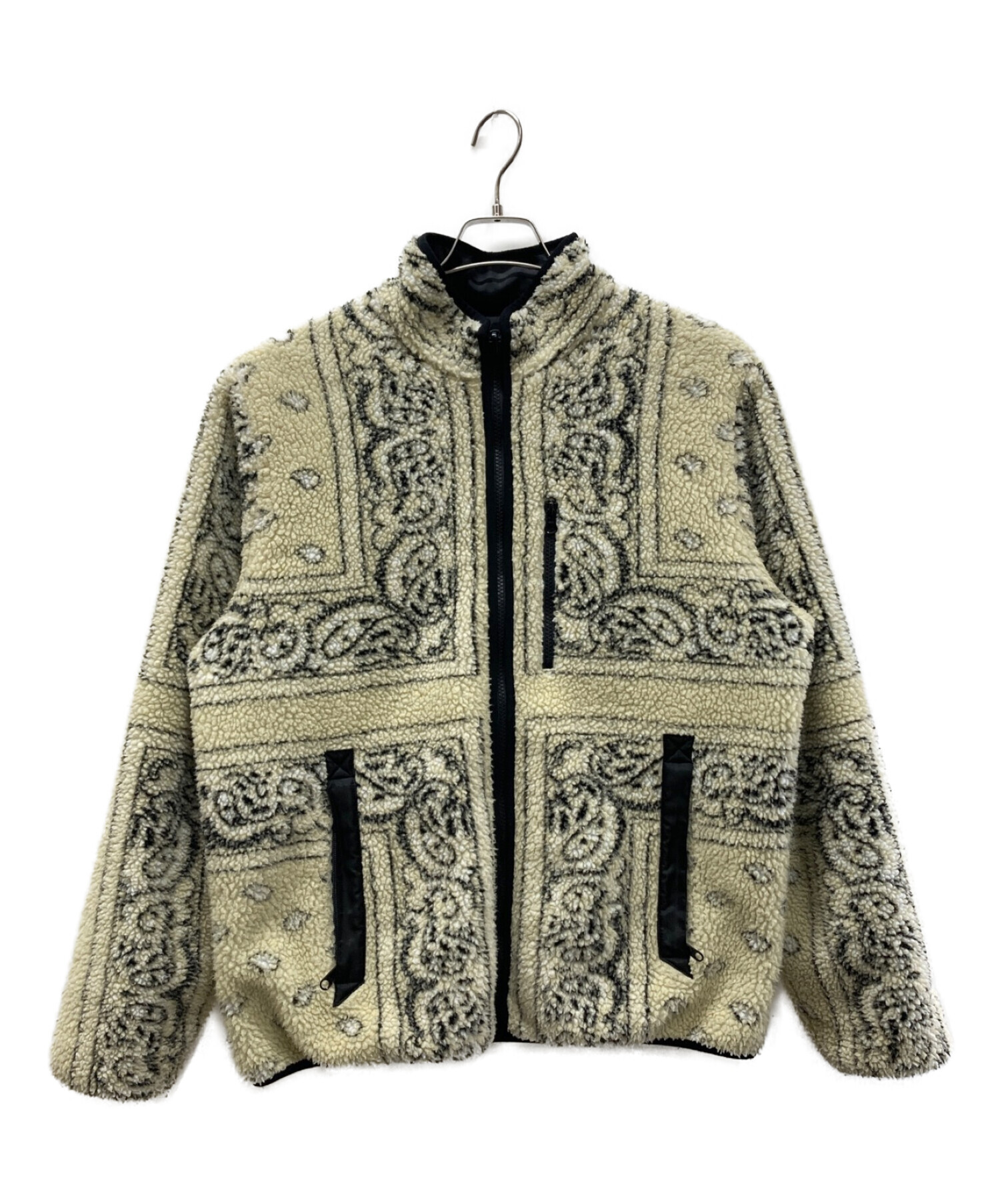 SUPREME (シュプリーム) Reversible Bandana Fleece Jacket ベージュ×ブラック サイズ:L