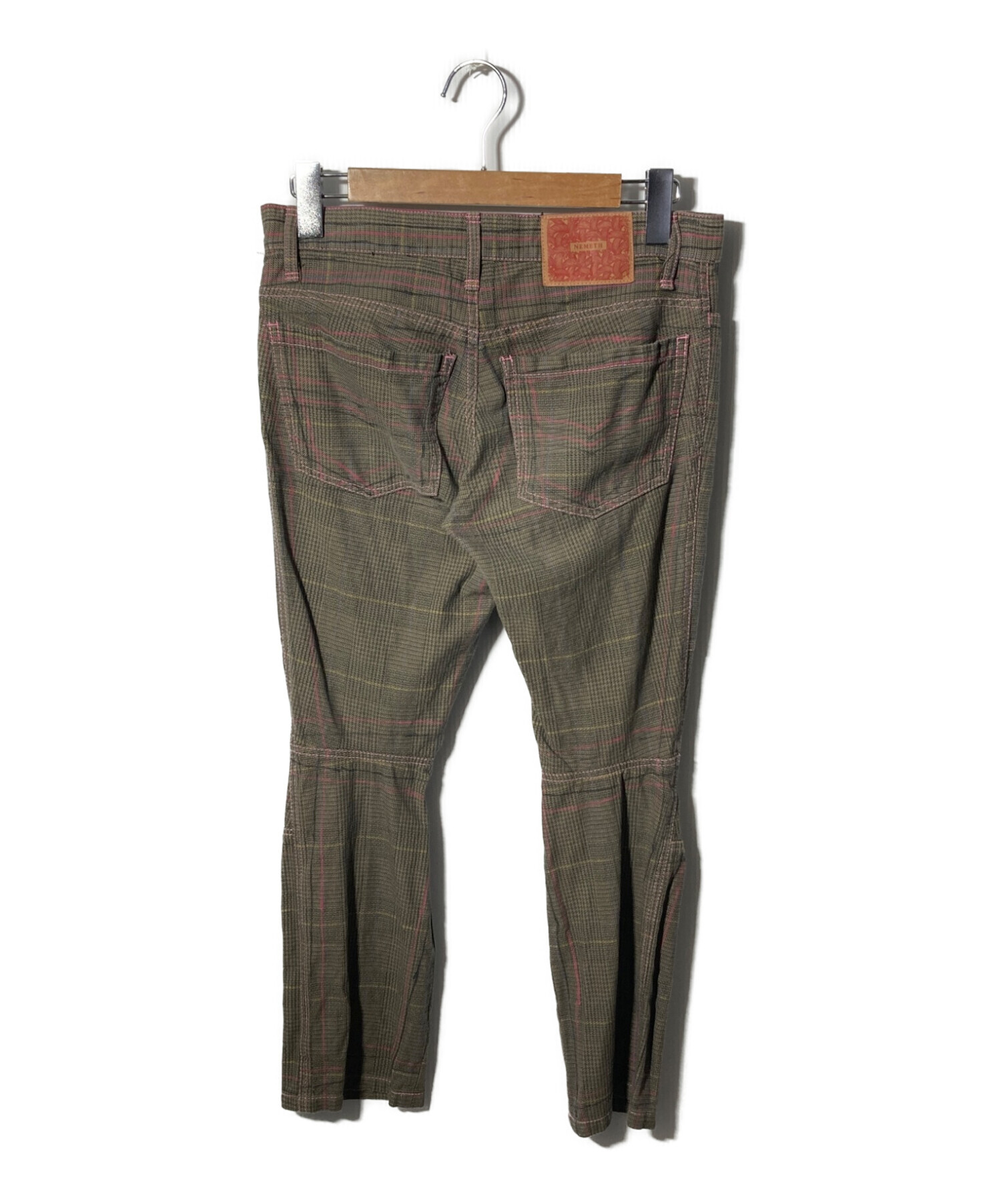 中古・古着通販】Nemeth (ネメス) 立体裁断チェックパンツ ブラウン 