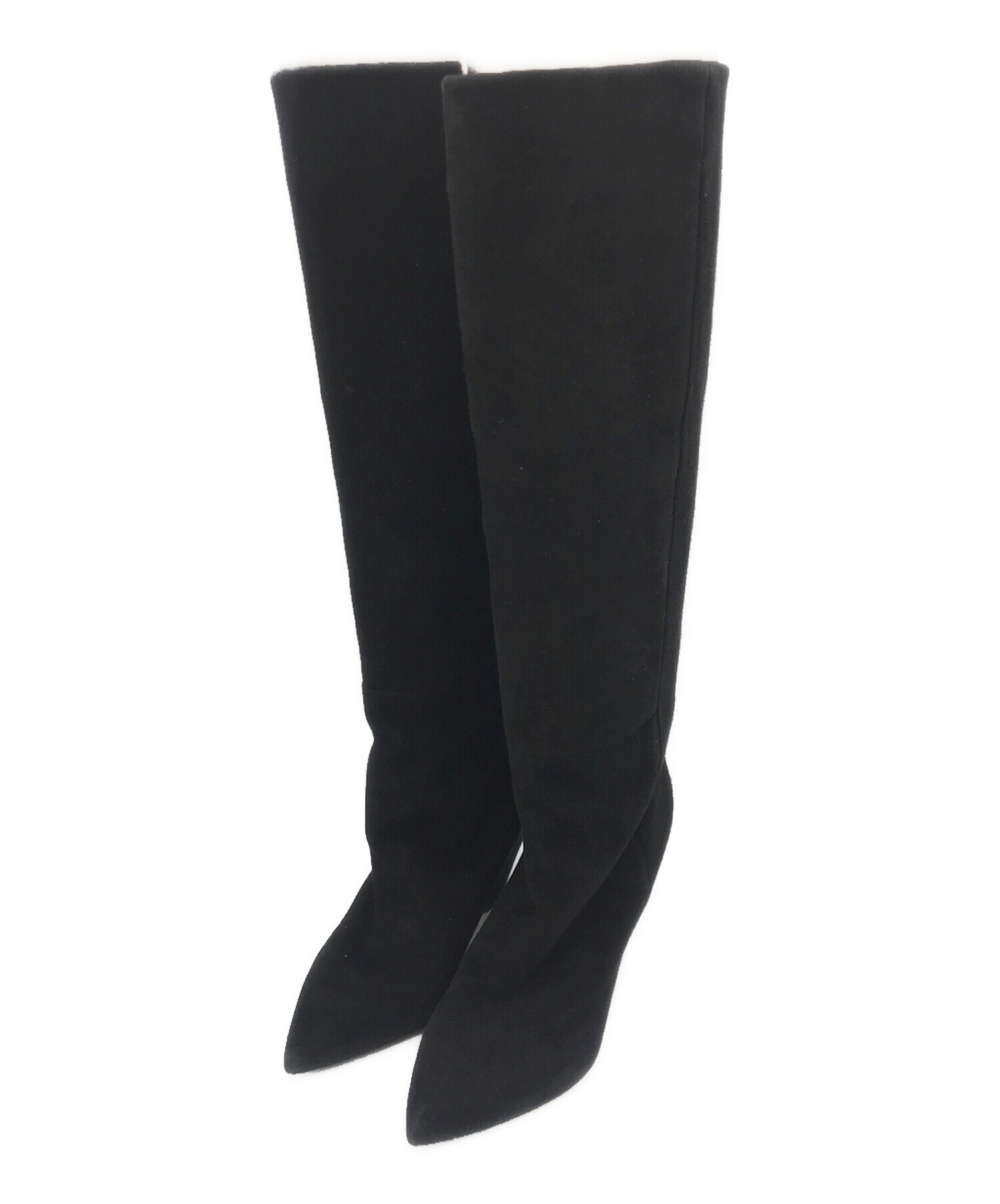 ヴィンテージ　YSL  黒スウェードブーツ　鋲付き　23.5cm