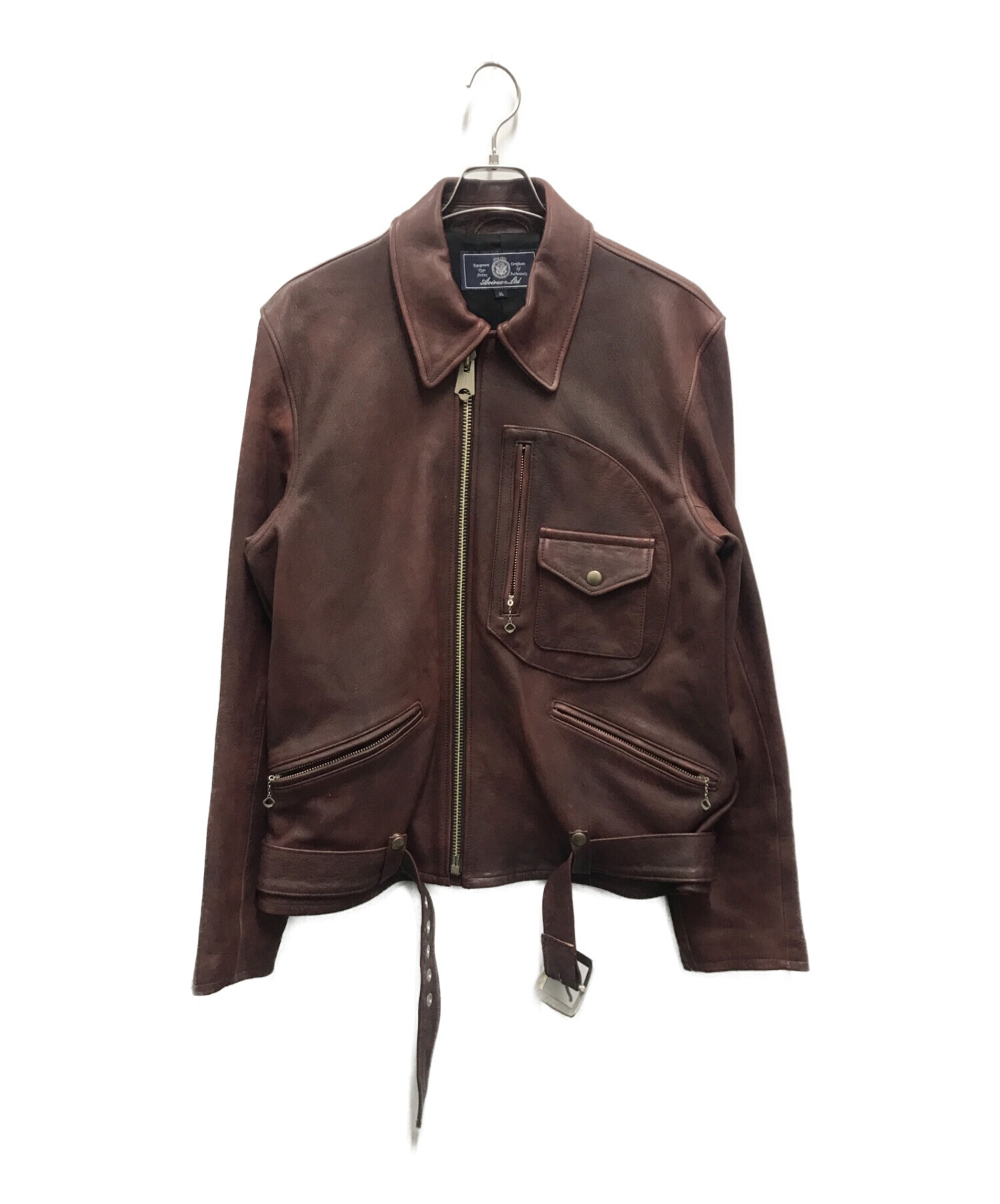 D*】様 AVIREX ダークブラウン レザージャケット AVIREX】D-POCKET DEER LEATHER JACKET