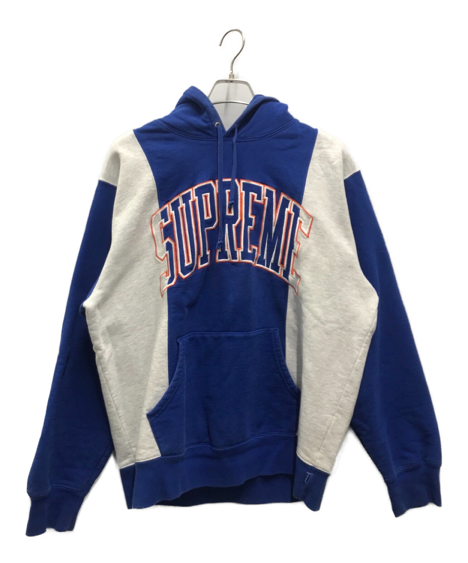 Supreme (シュプリーム) paneled arc hooded sweatshirt ブルー×グレー サイズ:L