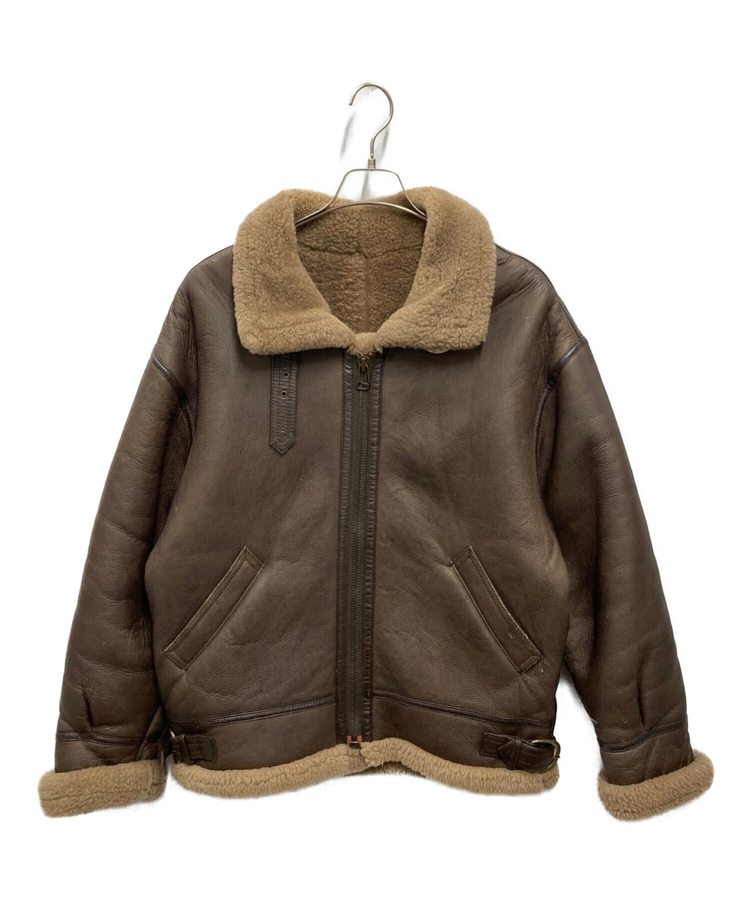オクトパスアーミー　TYPE B-3 ジャケット リアルムートン　38 M　茶色 Octopus Army B-3 リアルムートン フライトジャケット 希少 38 - メルカリ