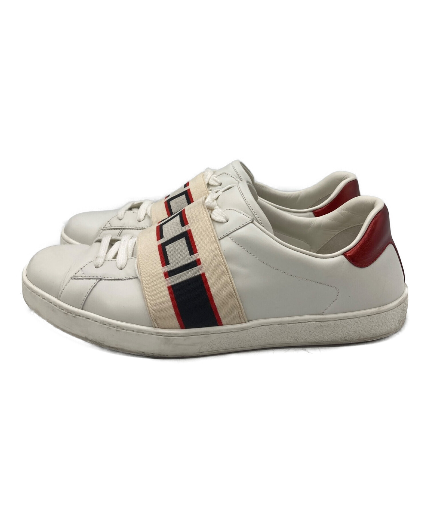 中古・古着通販】GUCCI (グッチ) ストライプレザーローカット 