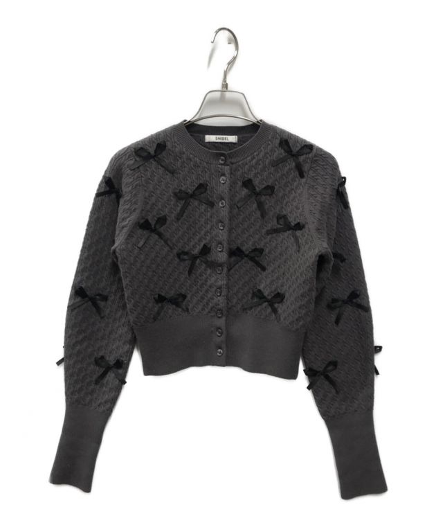 期間限定値下げ snidel リボンモチーフカーディガン グレー お値下げ️⭕️