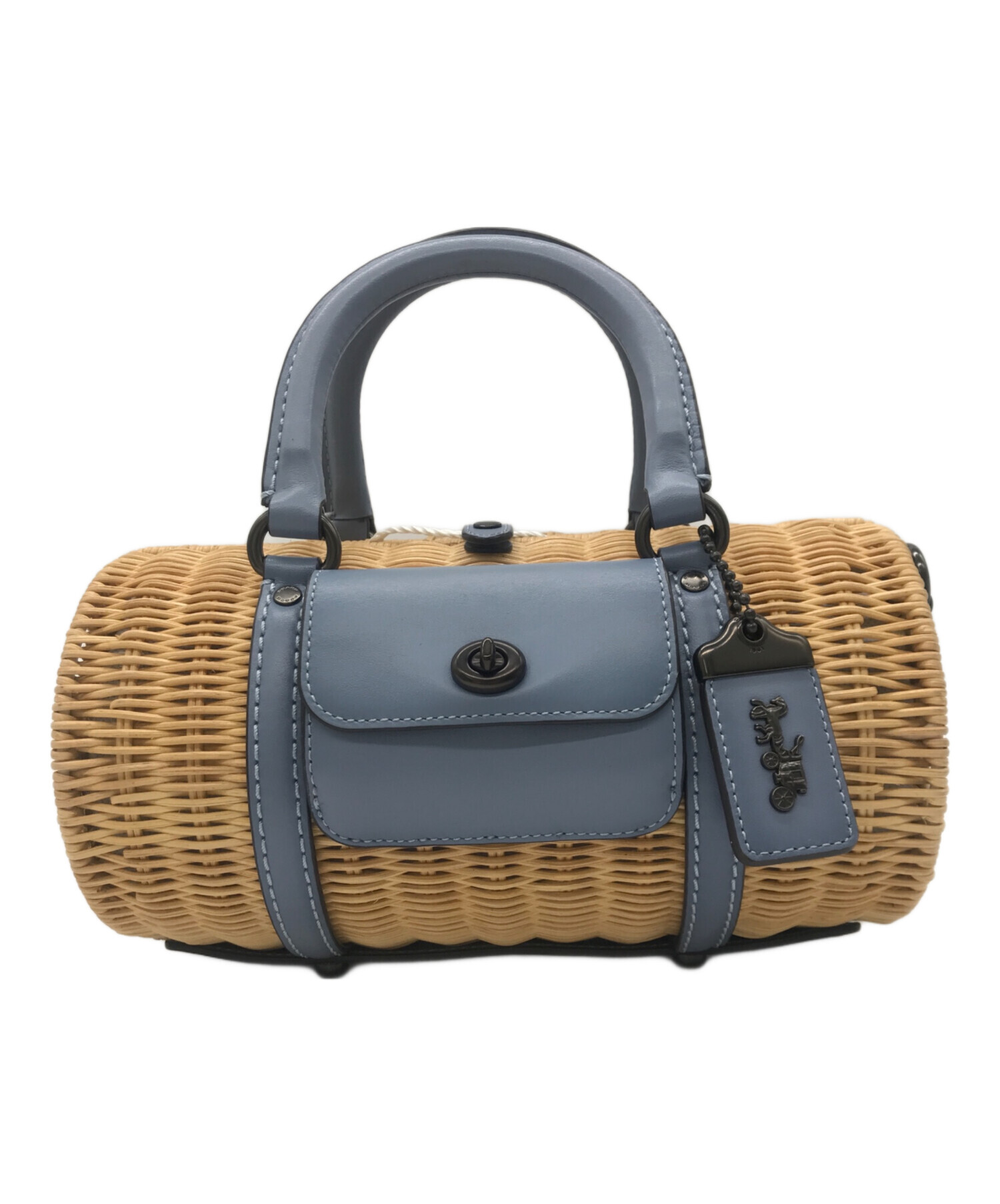 中古・古着通販】COACH (コーチ) カゴ編みバレルバッグ ベージュ  