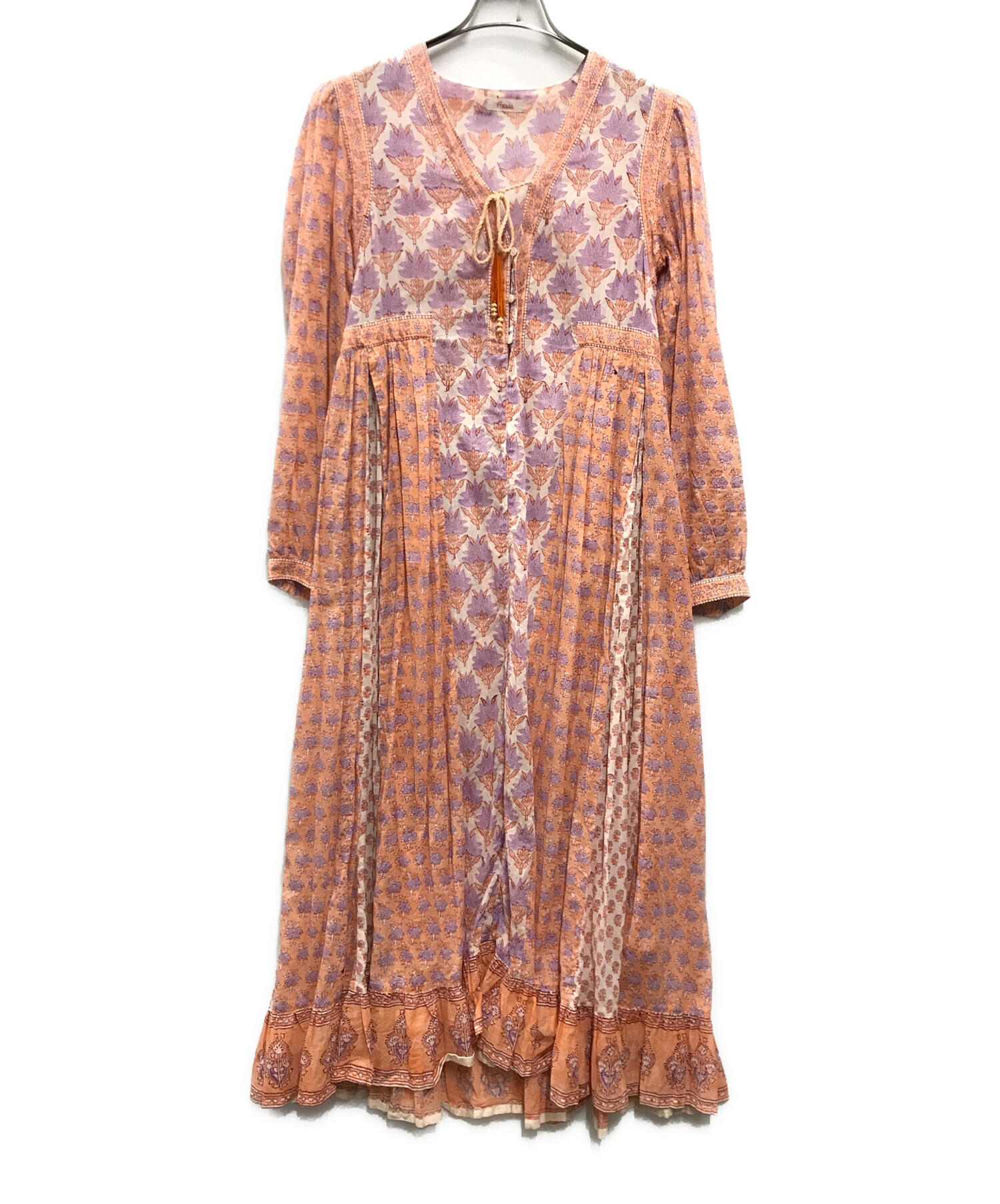 中古・古着通販】Freada (フリーダ) インド木版 ロングワンピース 