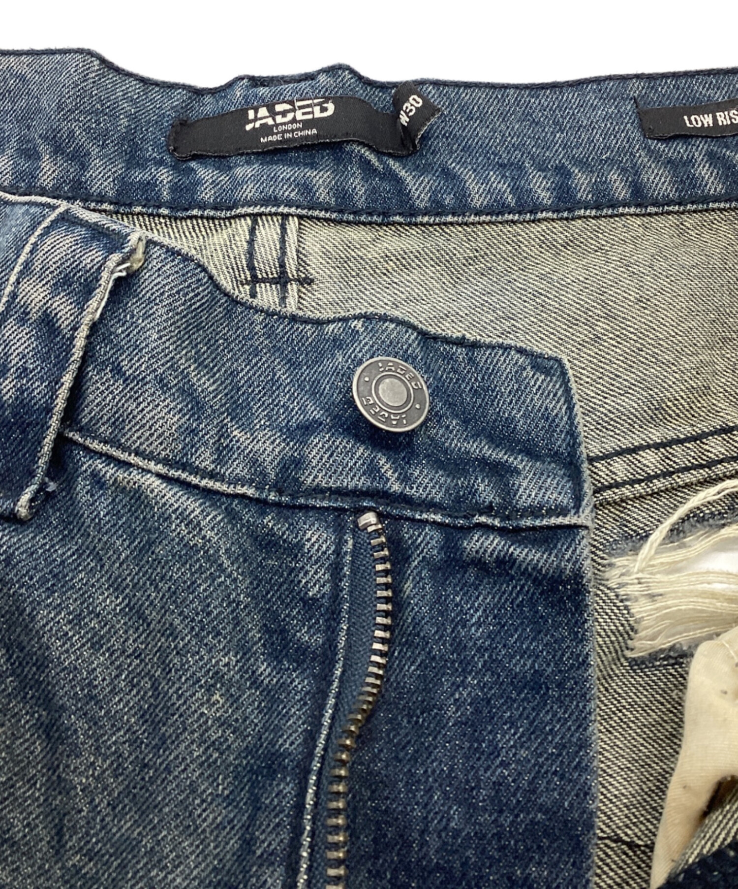 中古・古着通販】JADED (ジェイデッド) ダメージ加工ワイドデニム