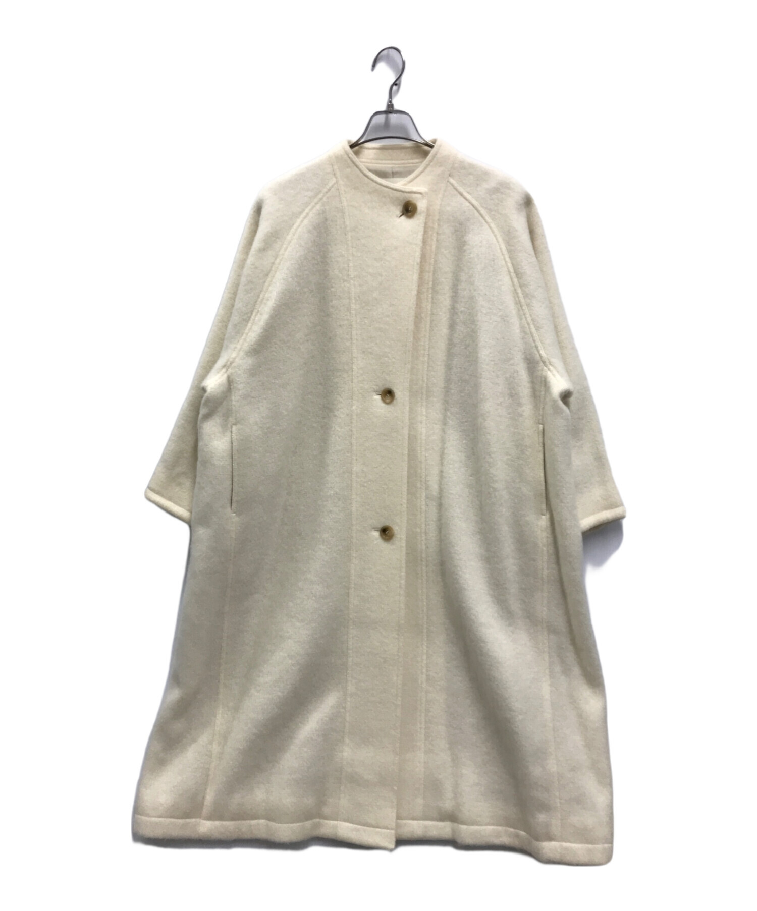 中古・古着通販】louren (ローレン) volume shaggy long coat ホワイト 