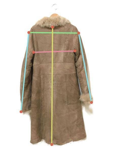 ノースビーチ ムートンコート コート ベルト付き Ｌサイズ 羊革 ミンク