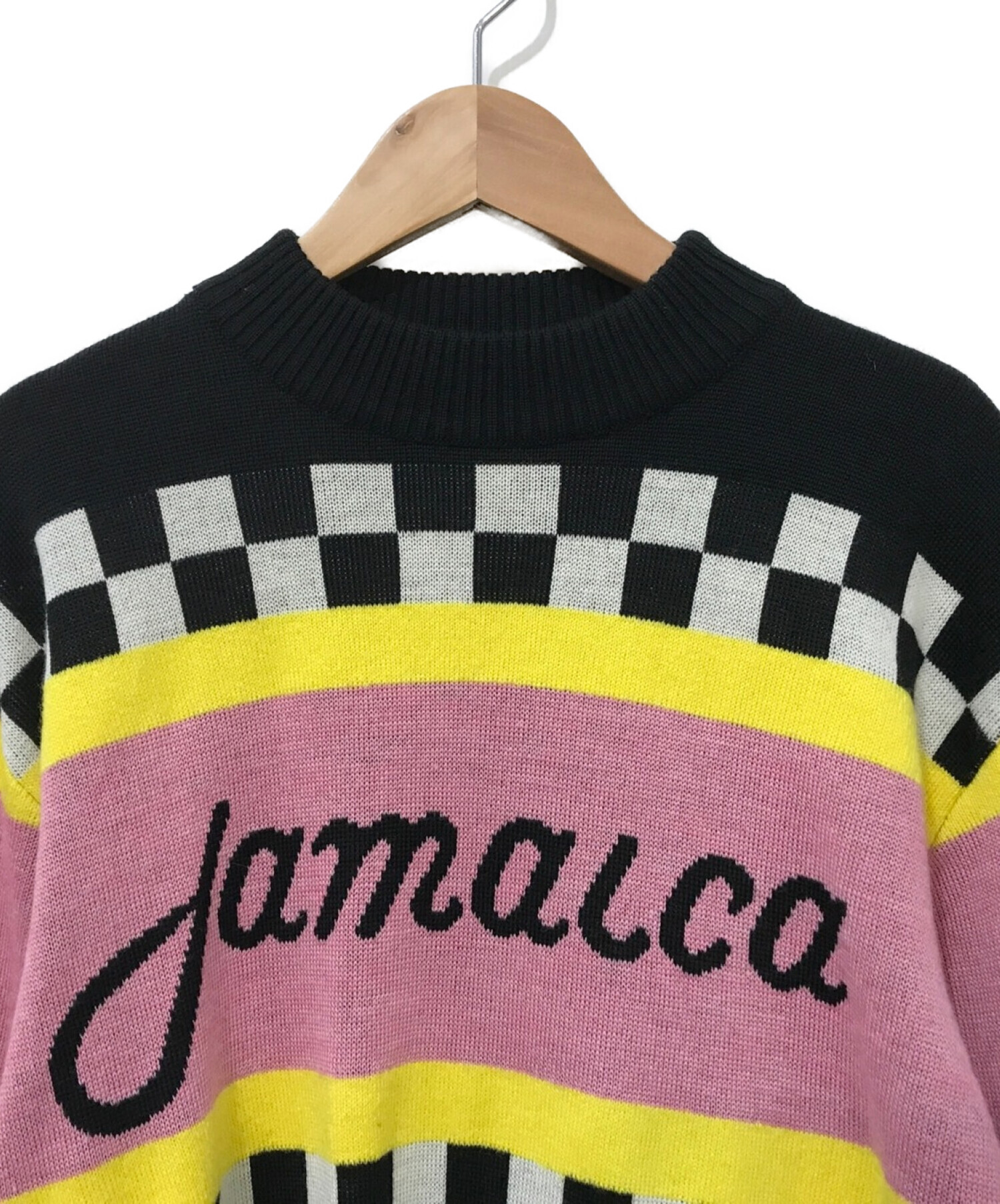 中古・古着通販】MSGM (エムエスジーエム) チェッカーロゴニット 